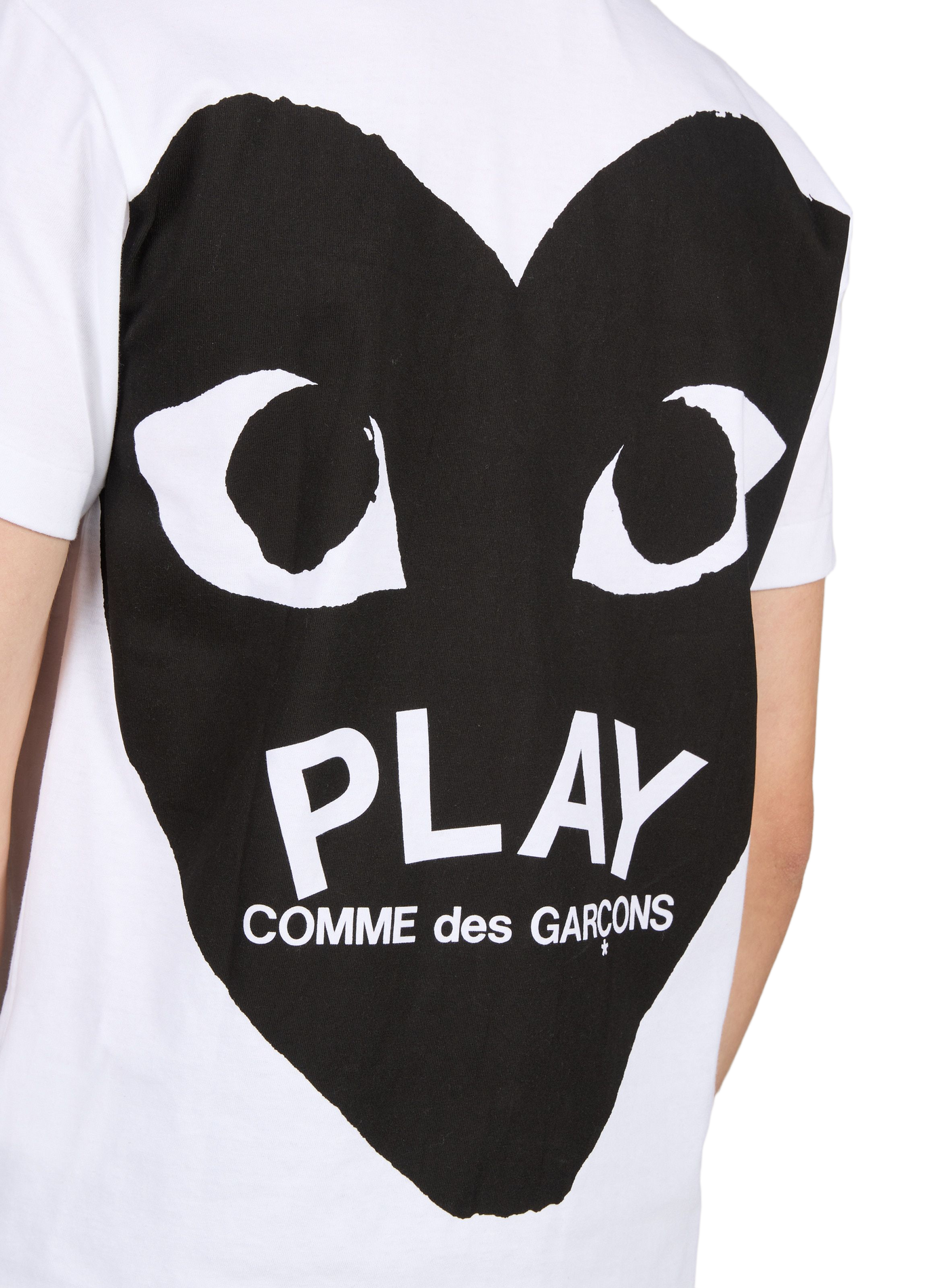 Gerade geschnittenes T-Shirt mit Siebdruck auf der Rückseite COMME DES GARCONS PLAY Weiss