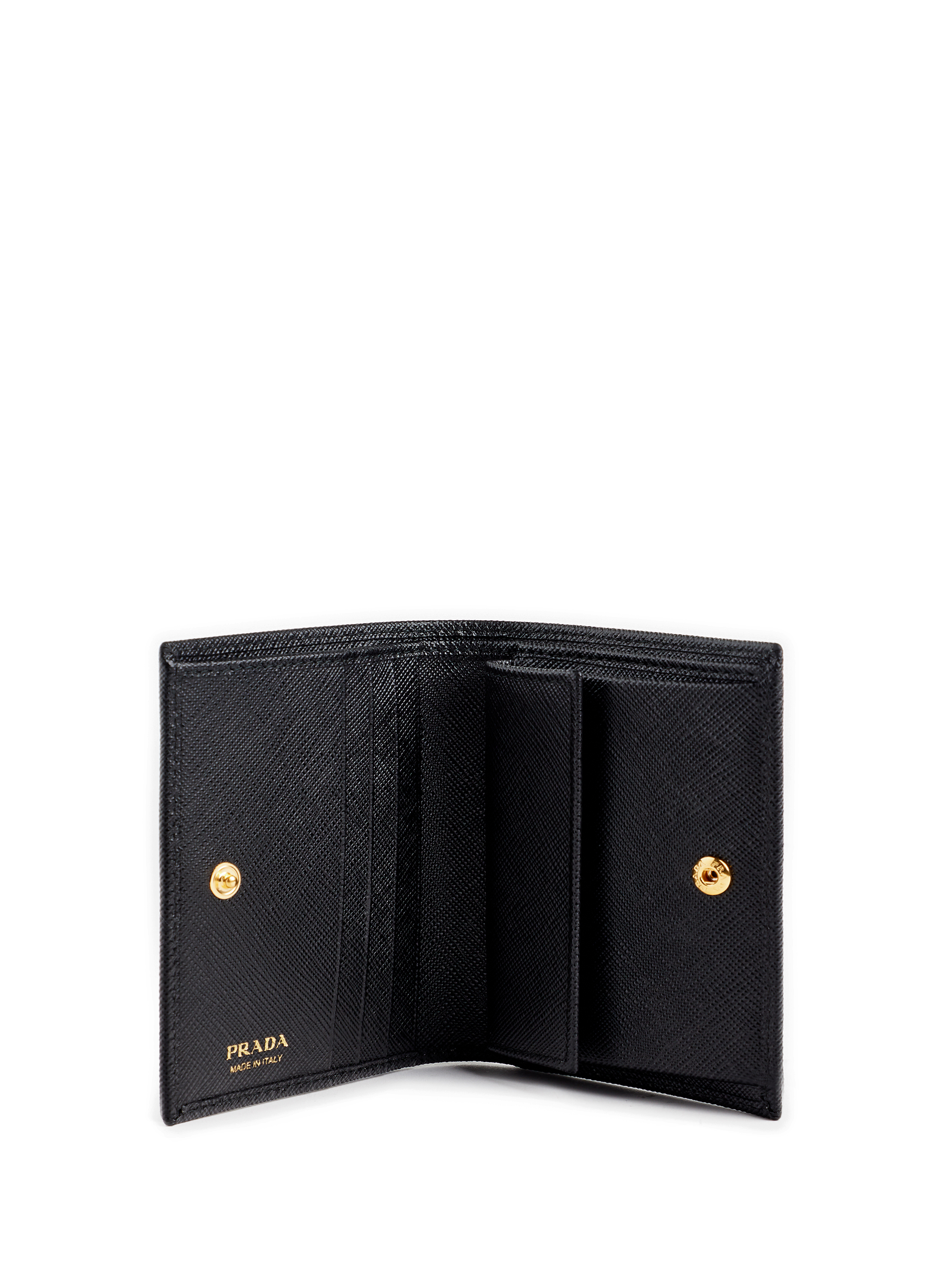 Petit portefeuille en cuir Saffiano PRADA Noir