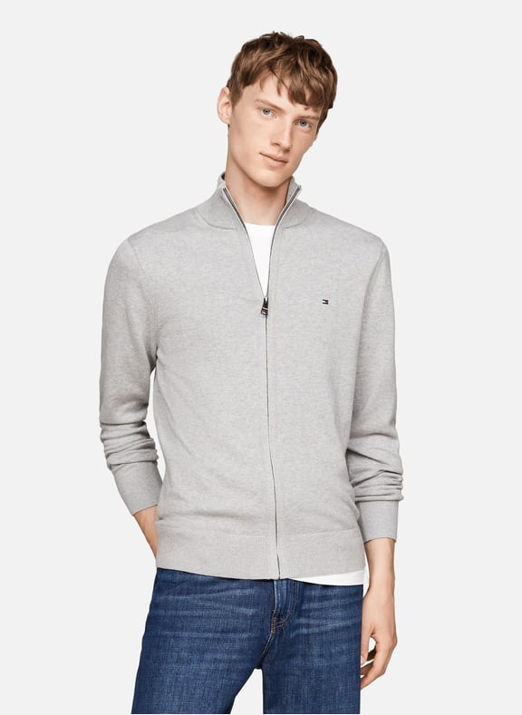 Gilet en coton et cachemire Gris by TOMMY HILFIGER TOMMY HILFIGER Gilet en coton et cachemire Gris
