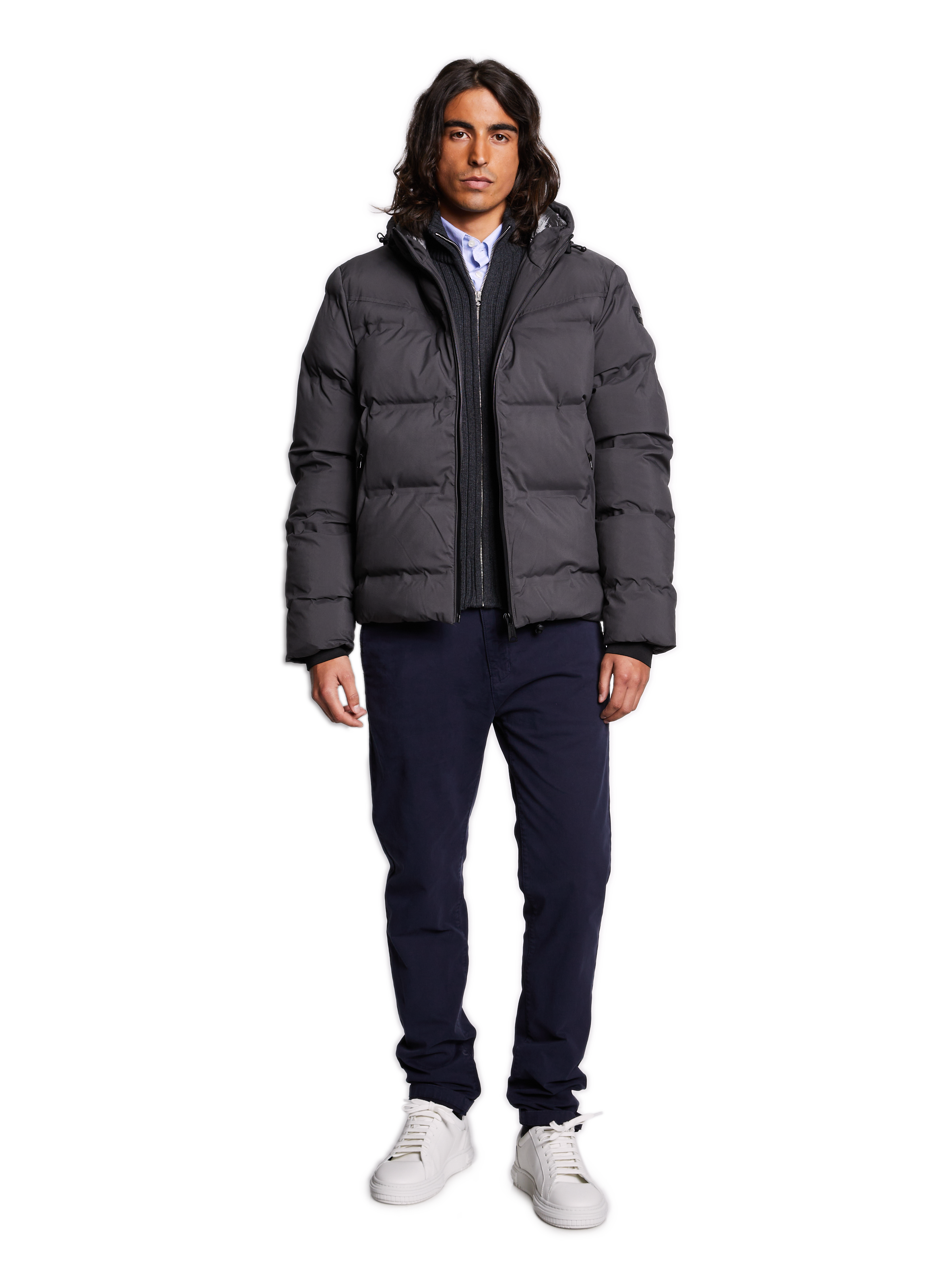 Doudoune à capuche SCHOTT Gris