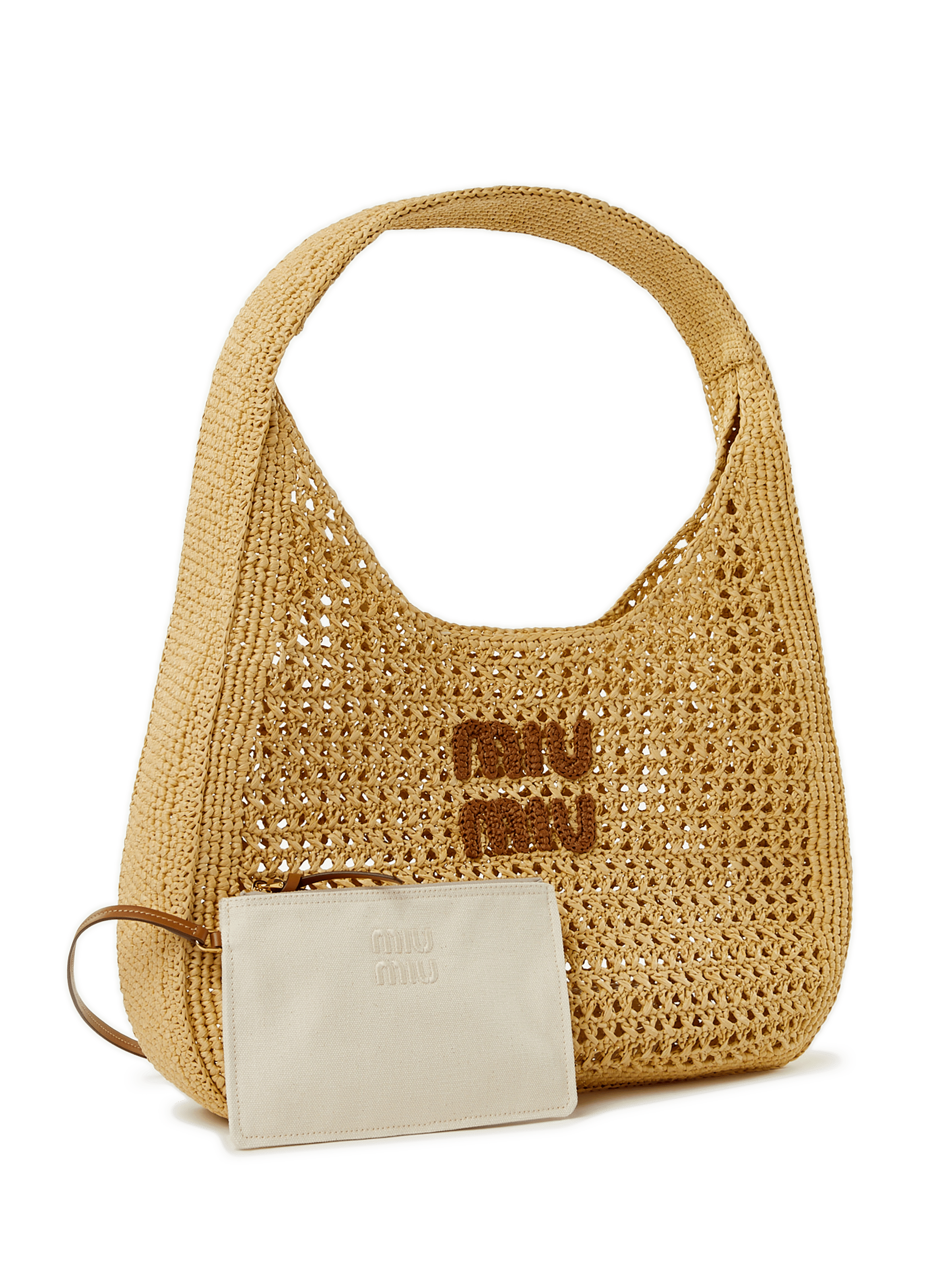 Sac cabas en raphia MIU MIU Multicolore