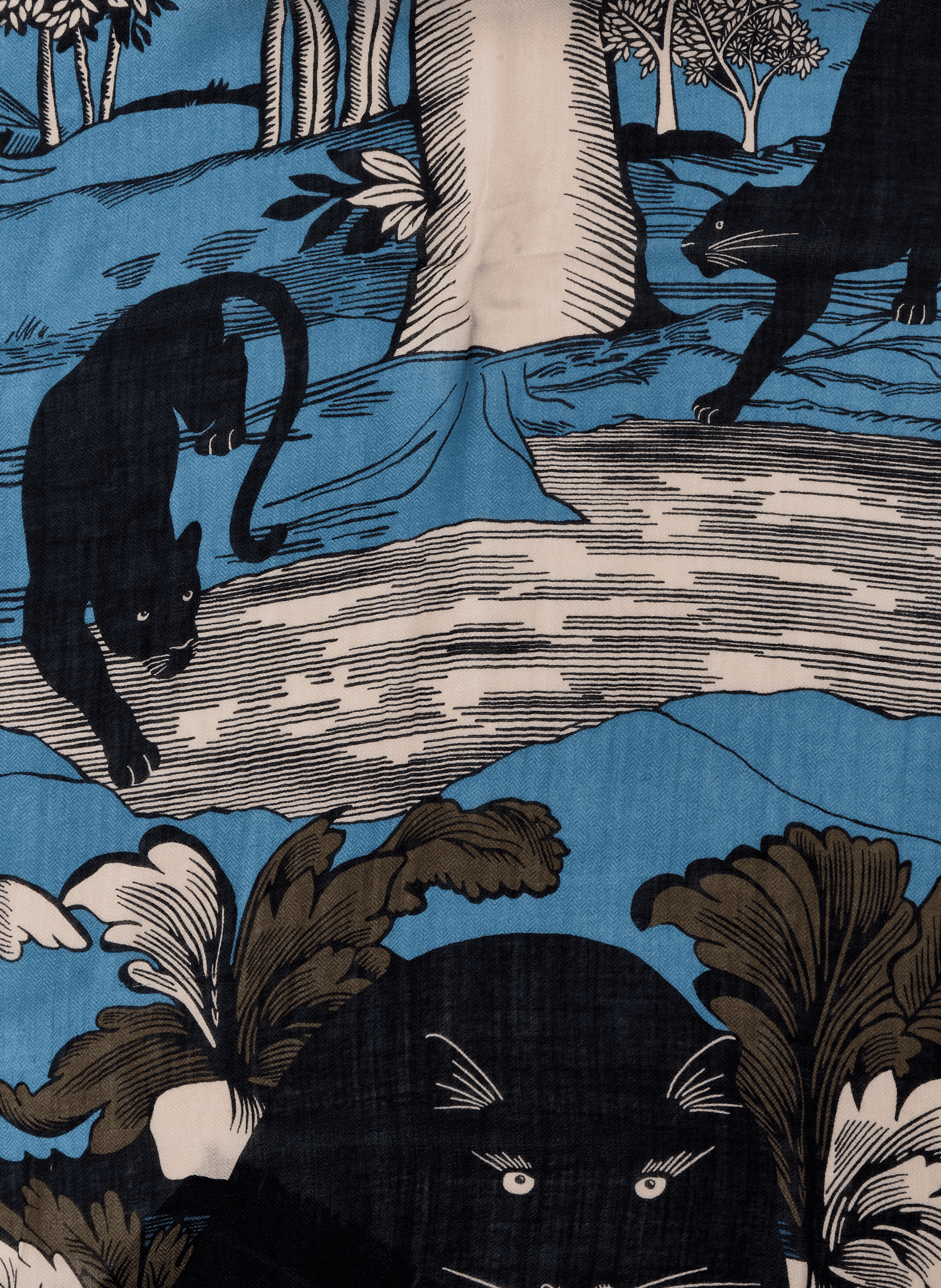 Foulard imprimé en laine, cachemire et soie mélangés INOUI EDITIONS Multicolore