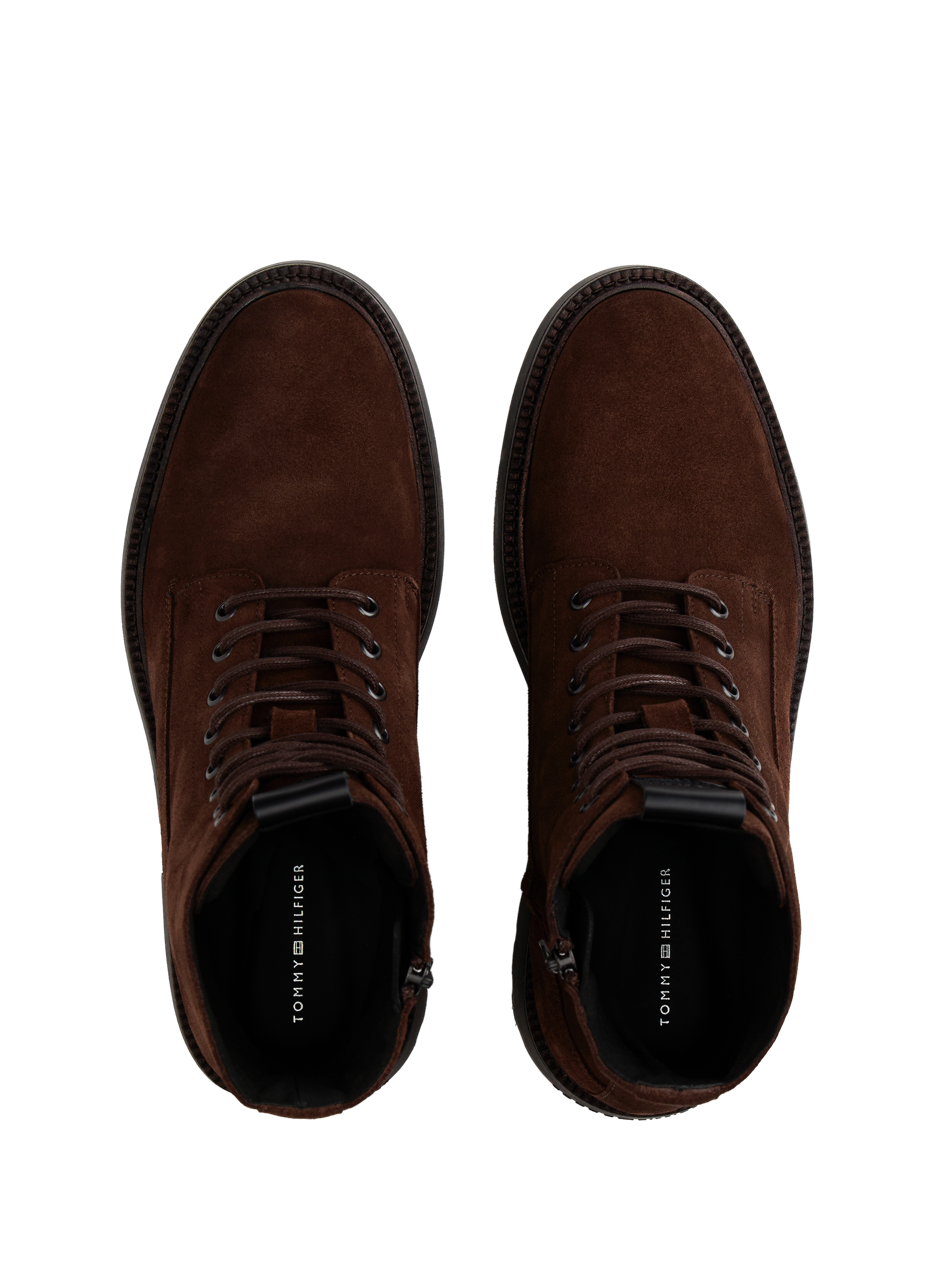 Grooved leather ankle boots TOMMY HILFIGER Brown