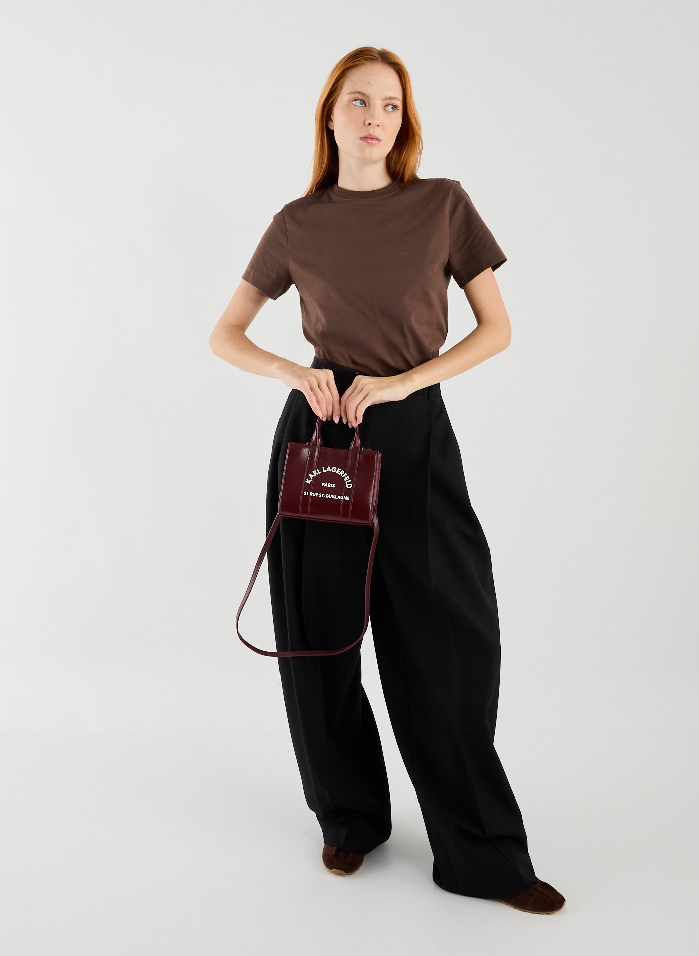 Mini sac à main à logo KARL LAGERFELD Rouge