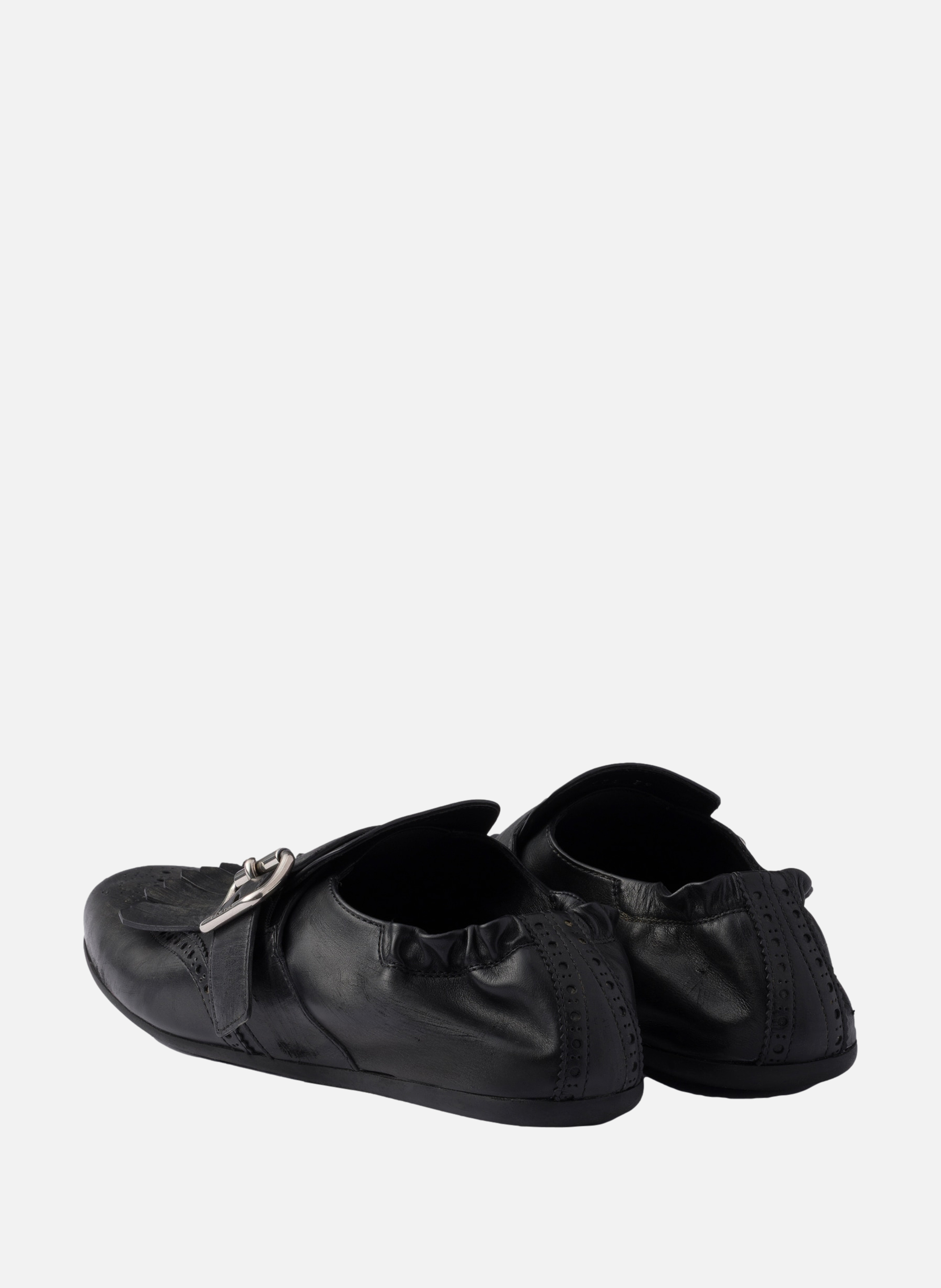 Chaussures en cuir shuffle avec boucle PRADA Noir