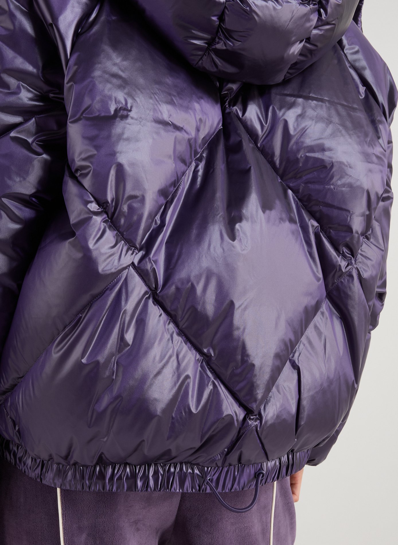 Doudoune oversize courte à capuche LACOSTE Violet