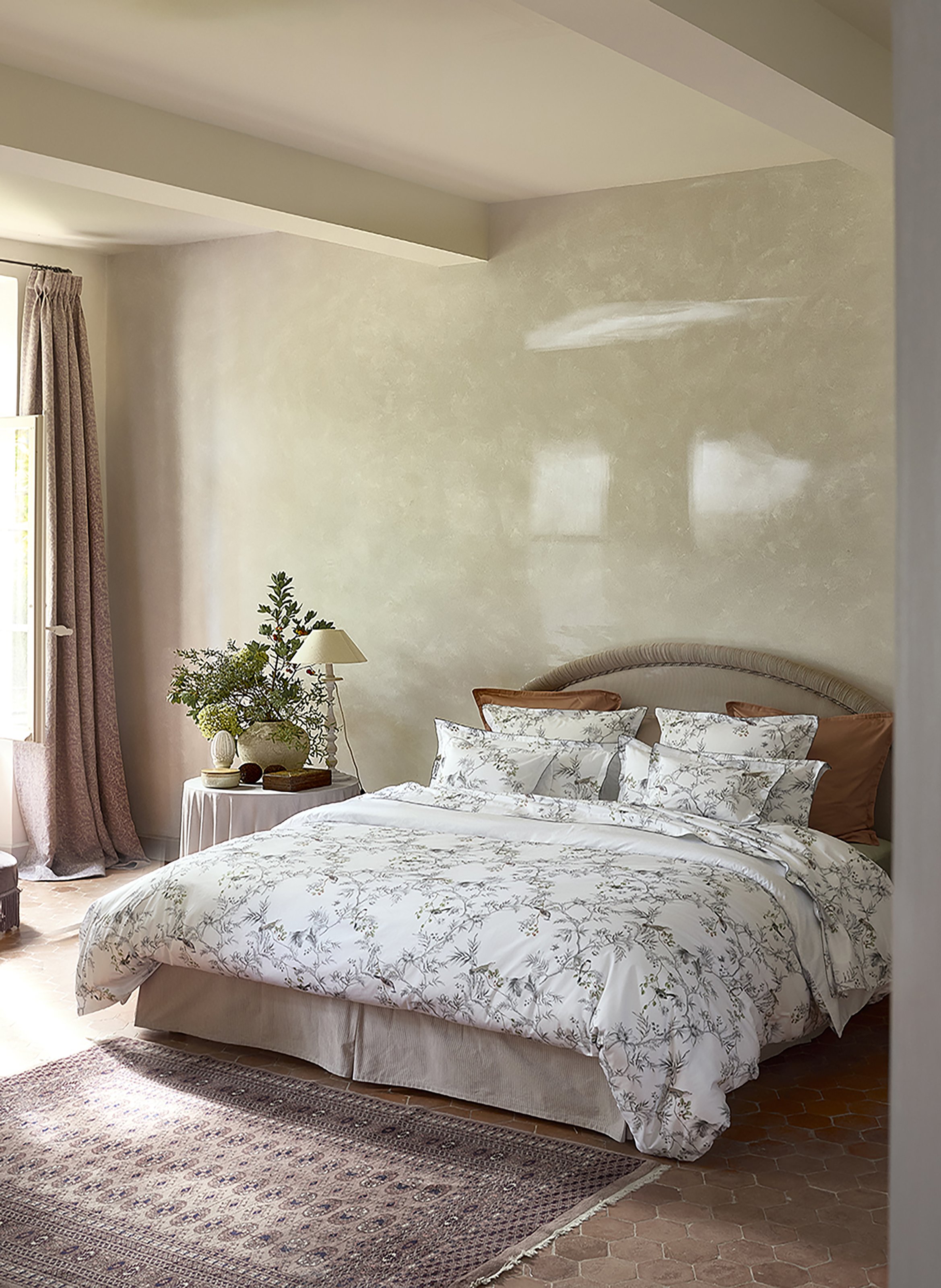 Drap plat imprimé en satin de coton bio, charme ALEXANDRE TURPAULT Noir