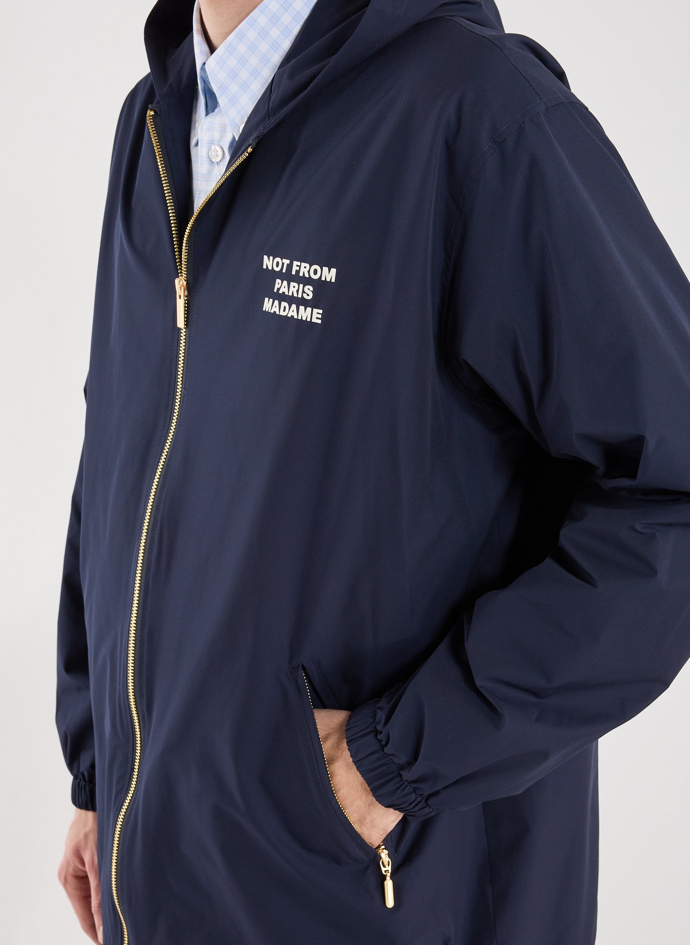 Printed oversized hoodie coat DROLE DE MONSIEUR Blue