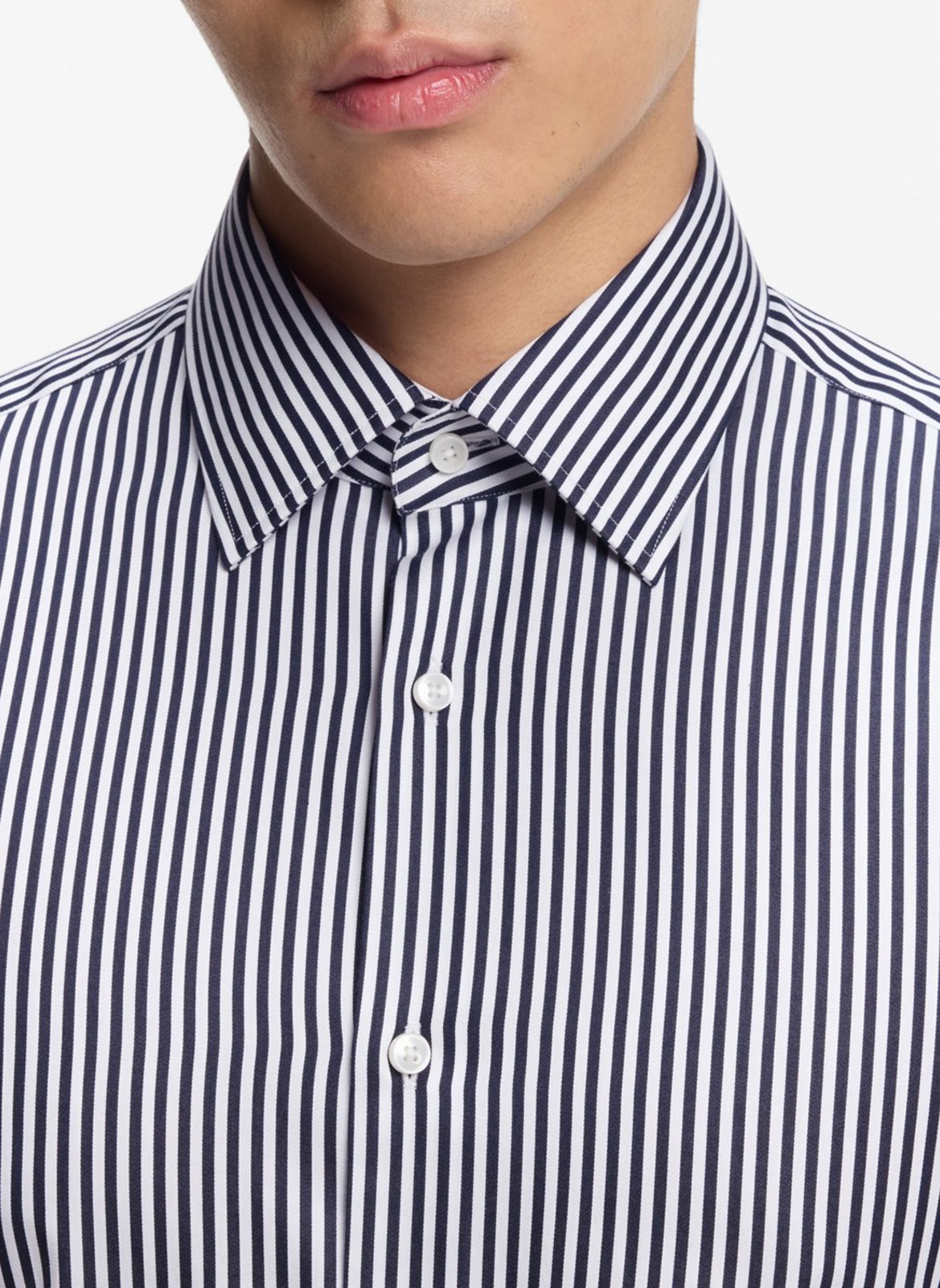 Chemise col classique en coton BOSS Bleu