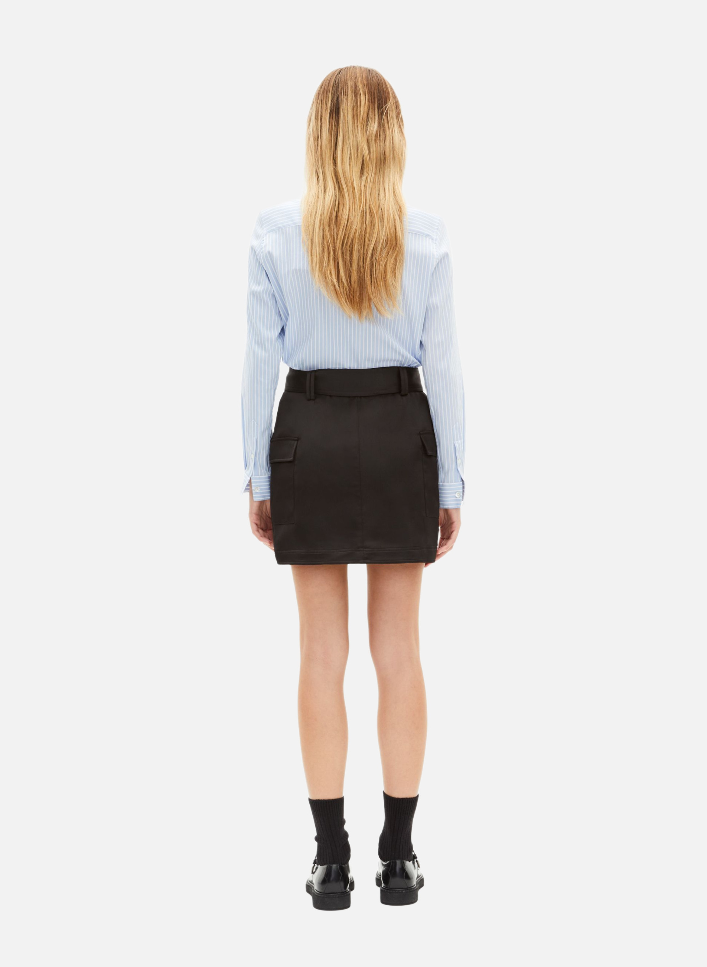 Jupe courte en satin THE KOOPLES Noir