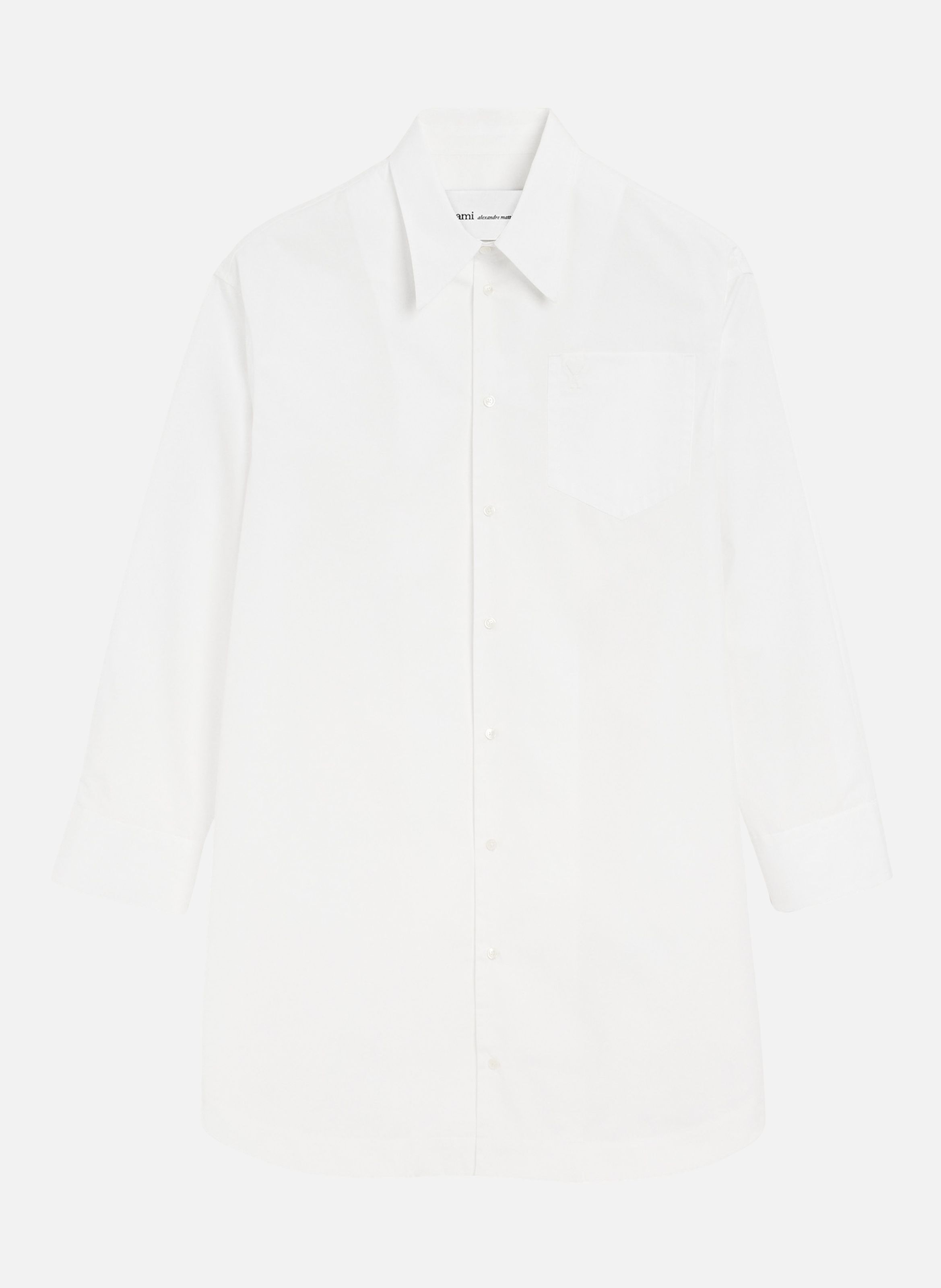 Chemise large ami de coeur unisexe en coton AMI PARIS Blanc