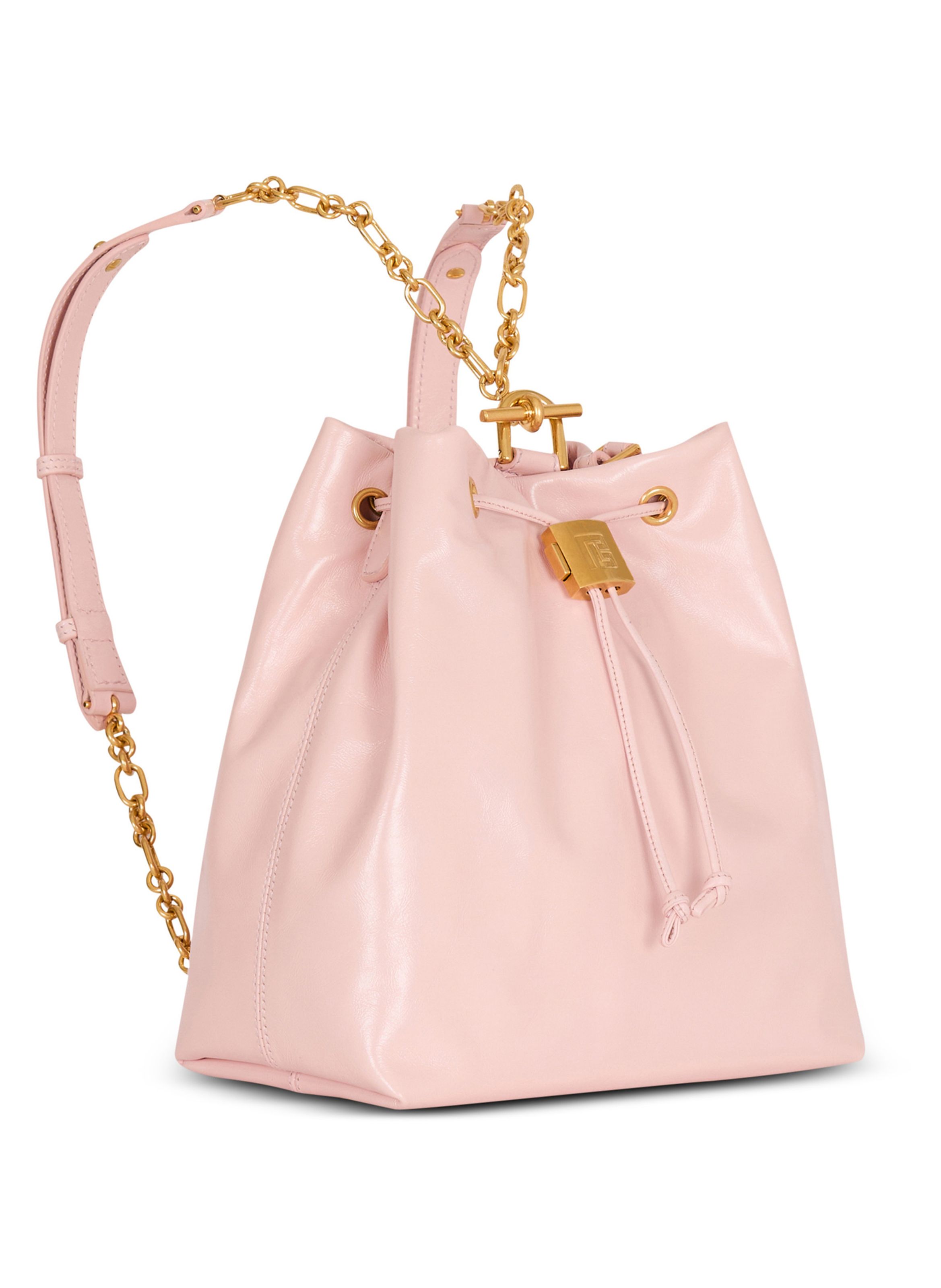 Sac à dos pulse en cuir de veau BALMAIN Rose