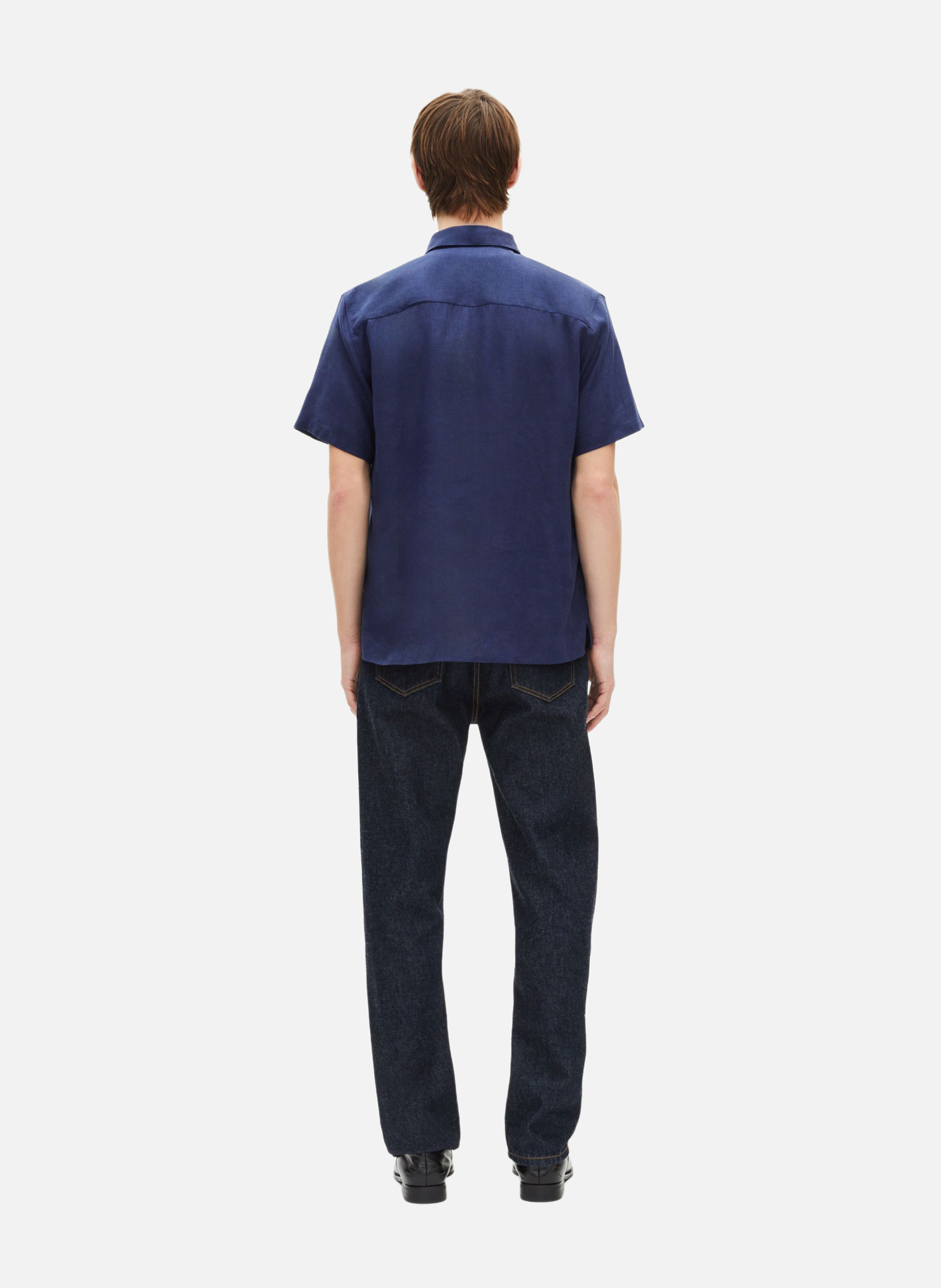 Chemise manches courtes en lin THE KOOPLES Bleu