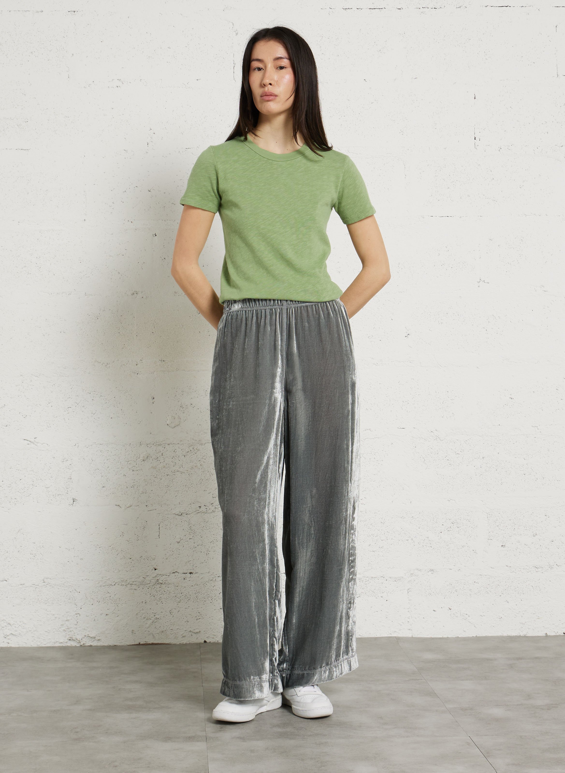 Tee-shirt col rond droit en coton sonoma AMERICAN VINTAGE Vert