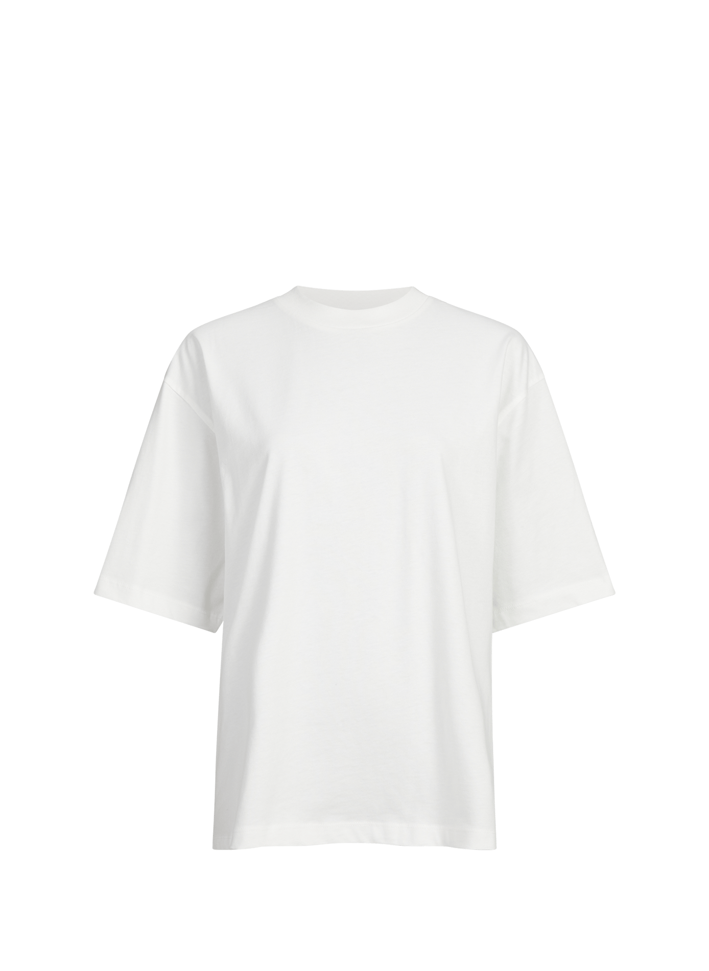 T-shirt uni col rond en coton OBJECT Blanc