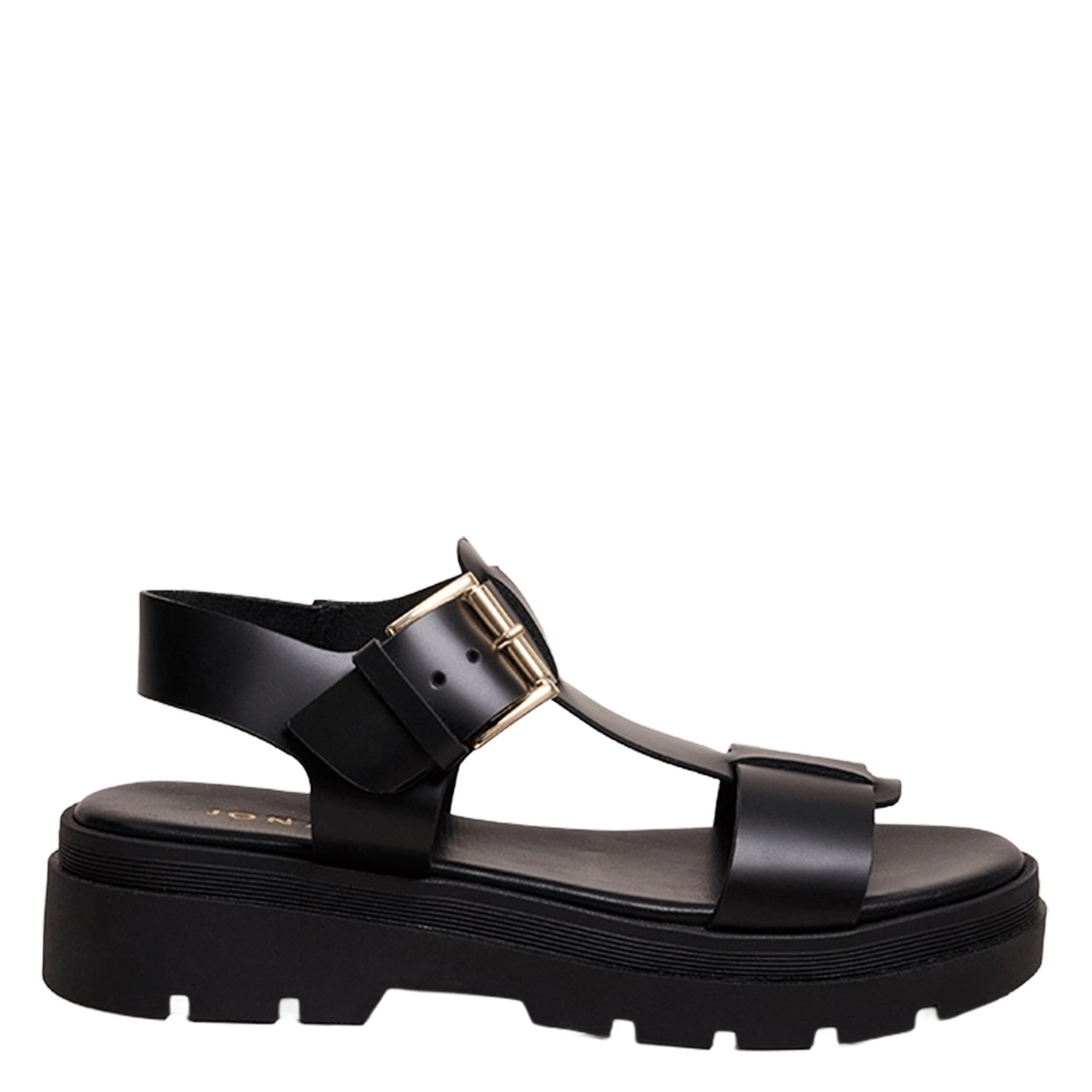 Sandales compensées en cuir lisbonne JONAK Noir