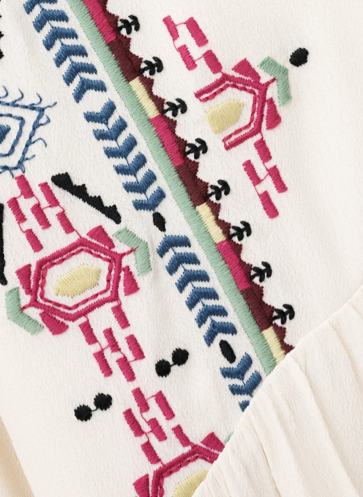 Robe courte ample brodée telma BA&SH Beige