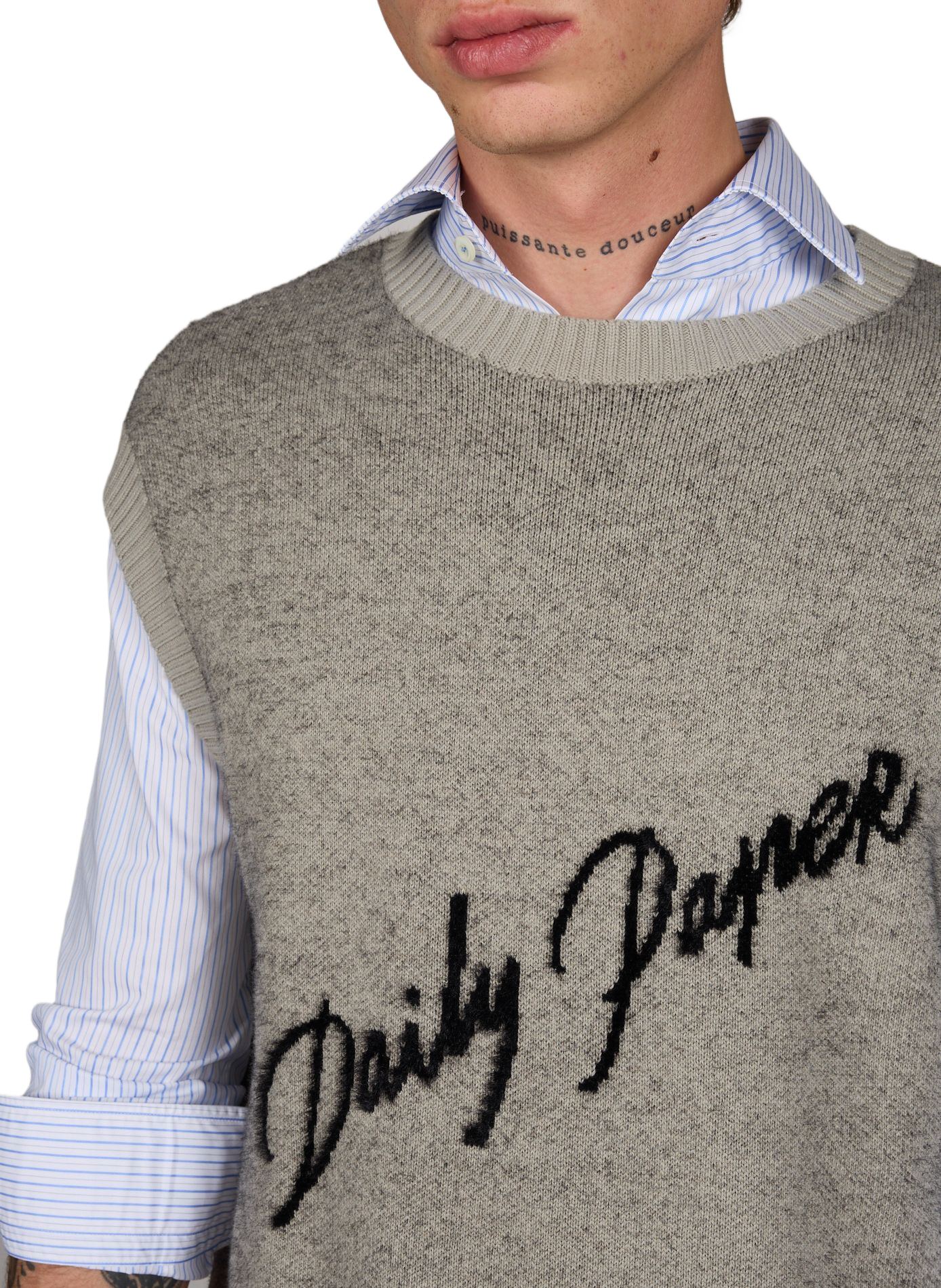 Oversized round neck cotton sweater DAILY PAPER Grey