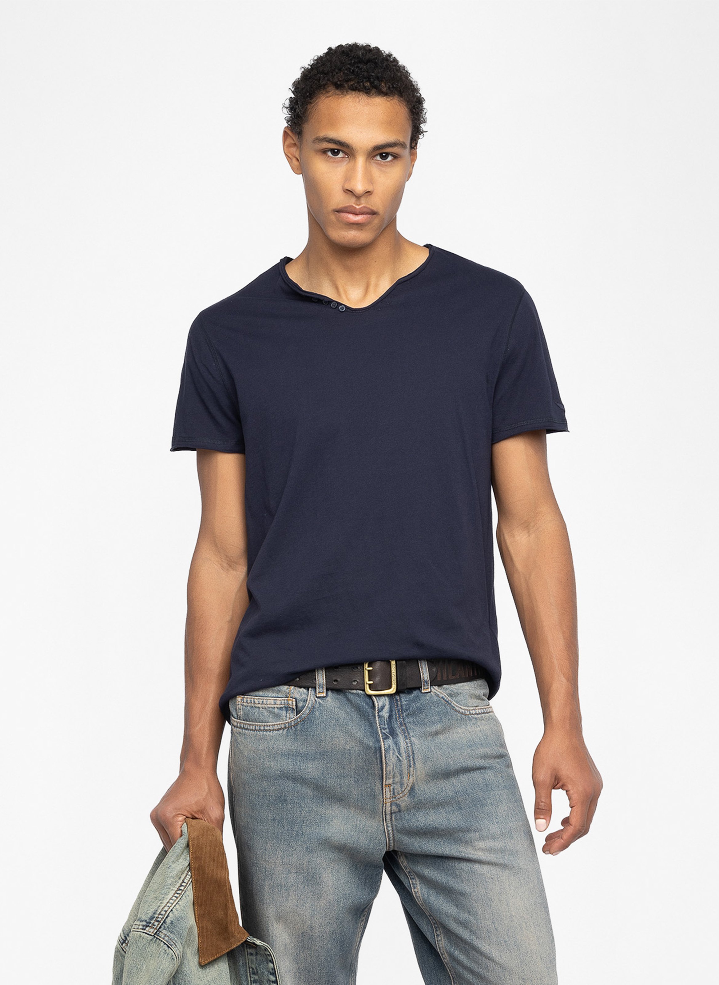 Tee-shirt droit en coton monastir ZADIG&VOLTAIRE Bleu