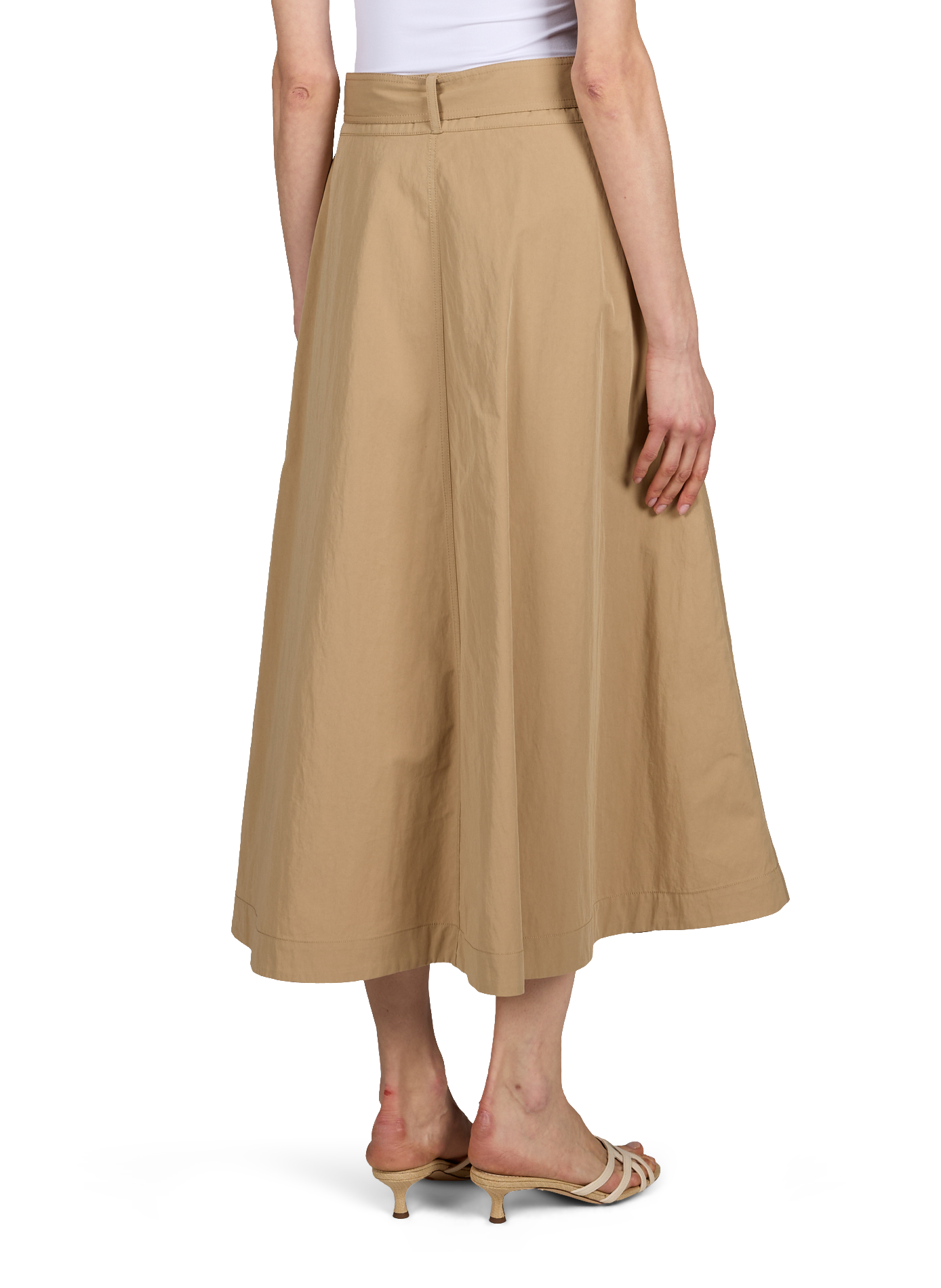 Flared long skirt with a trench coat vibe. BELLEROSE Beige