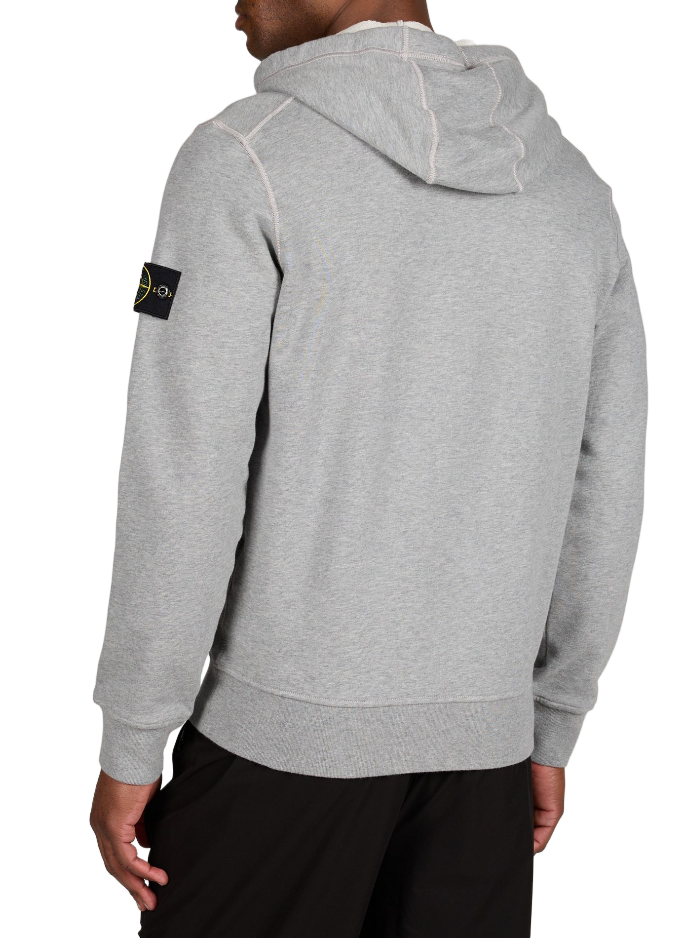 Hoodie mit Reißverschluss aus Baumwolle STONE ISLAND Grau