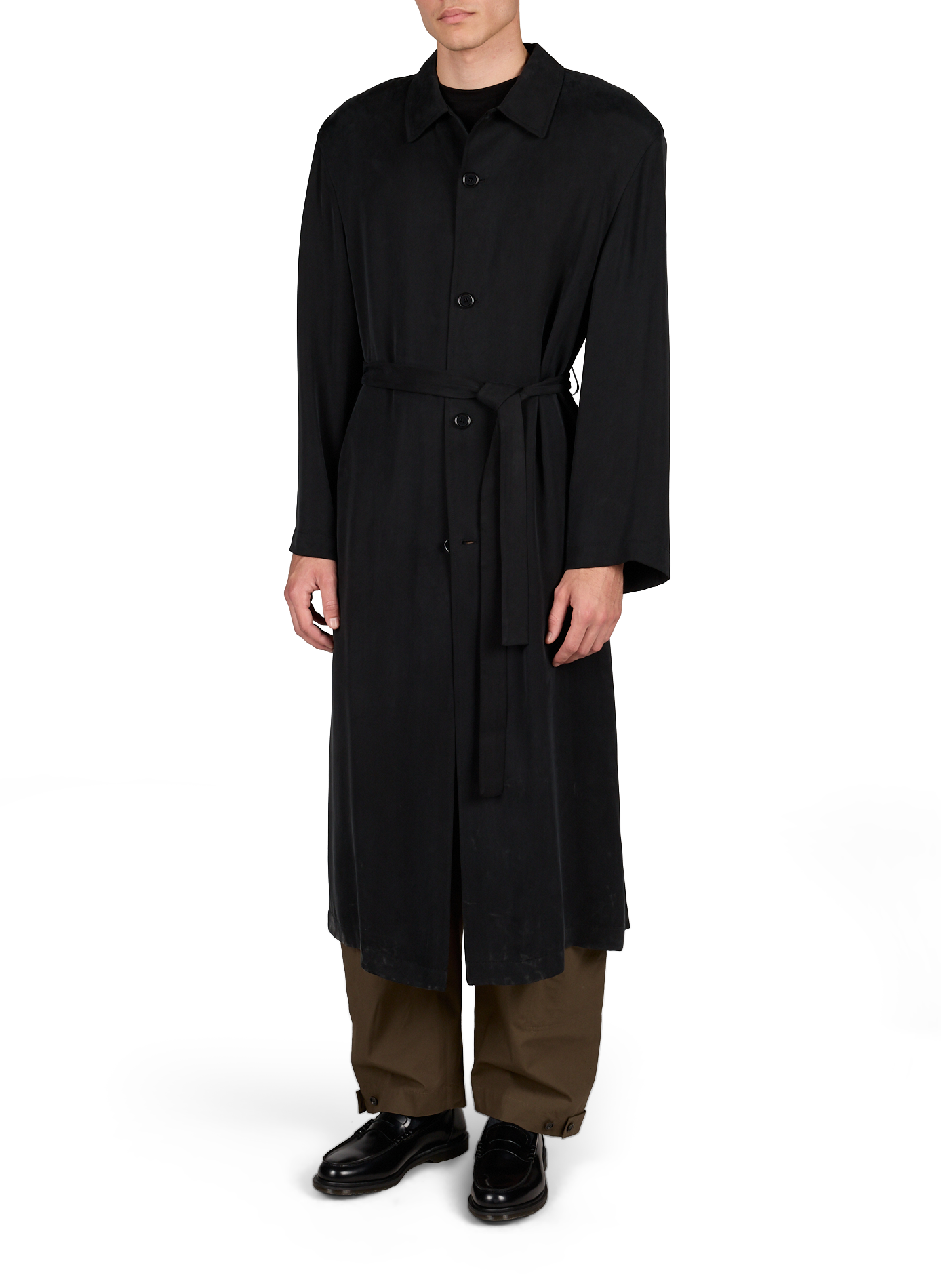 Oversized cotton trench coat AMOMENTO Black