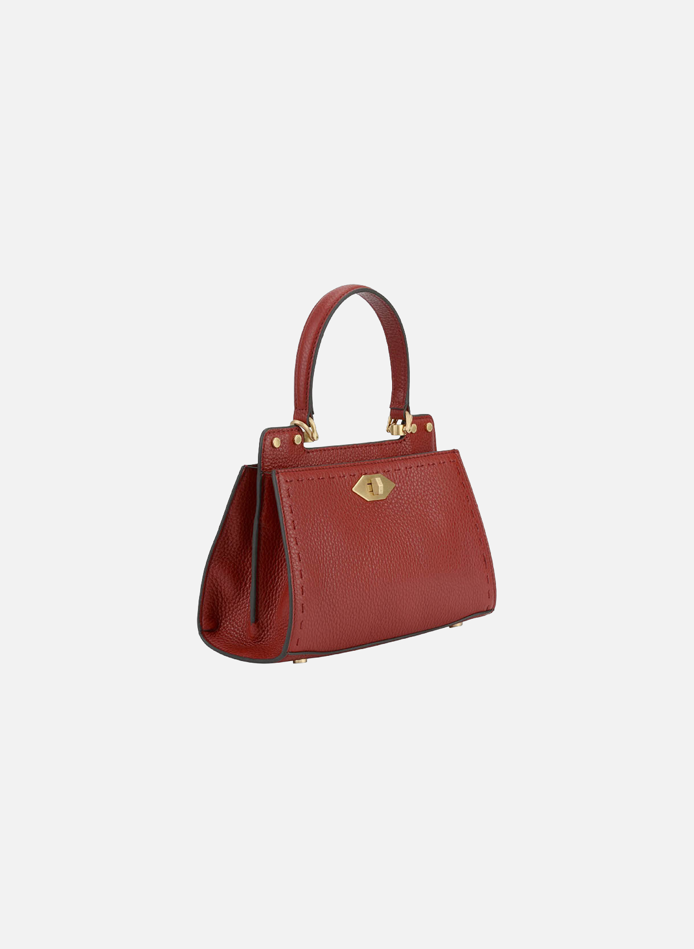 Trianon | sac à main pm en cuir de vachette POURCHET Rouge