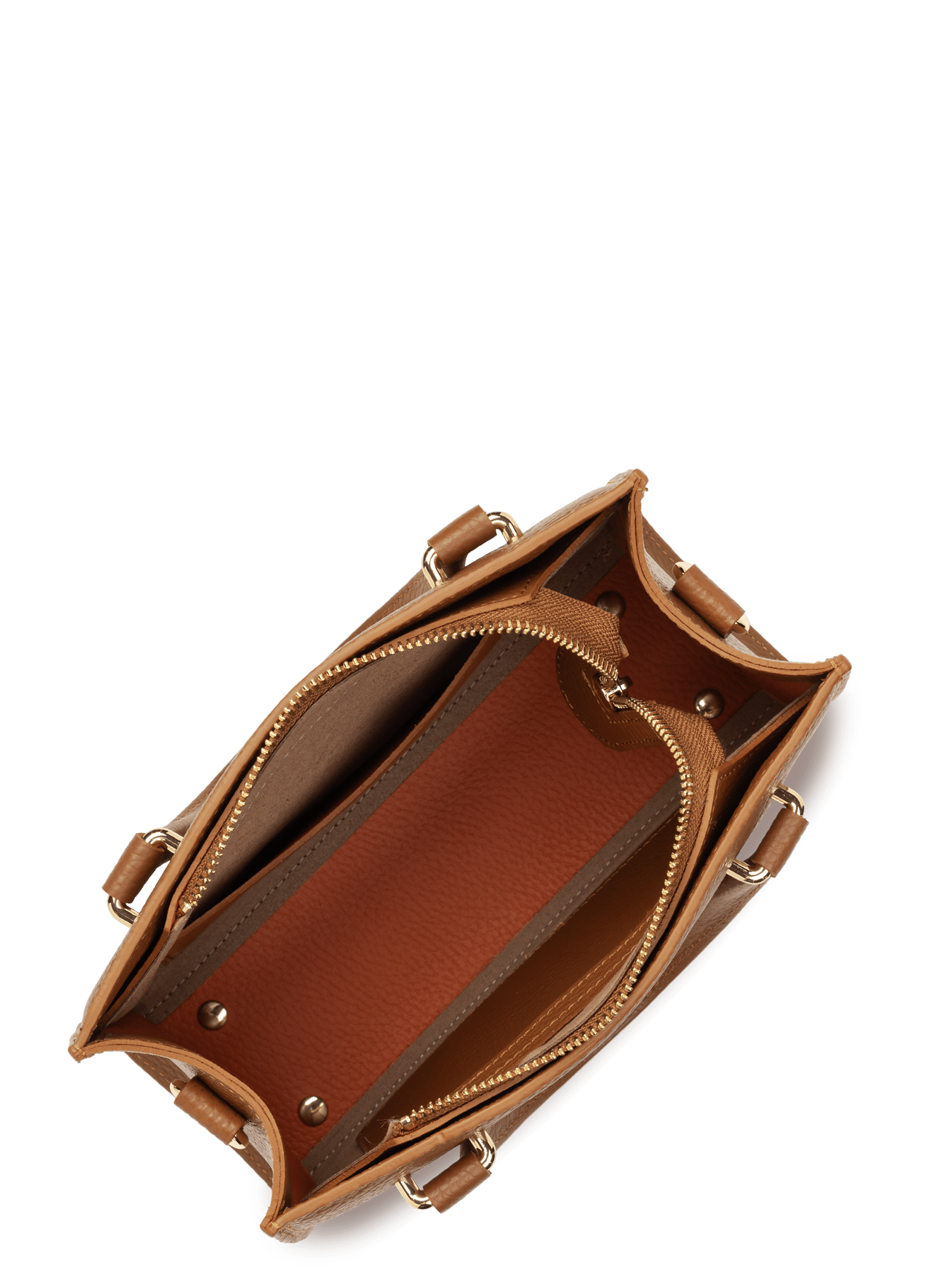 Petit sac à main - foulonné double daily LANCASTER Marron