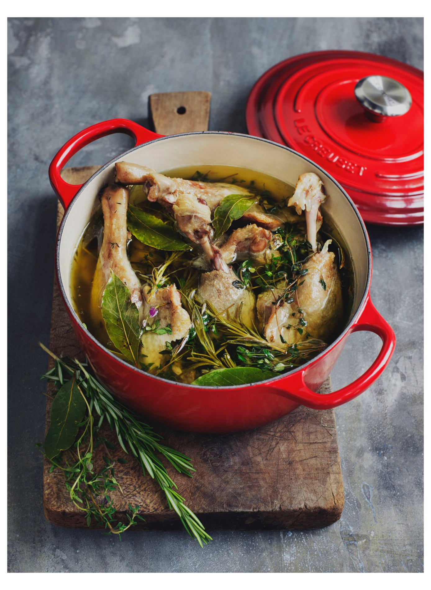 Runde emaillierte Gusseisen-Cocotte LE CREUSET Rot