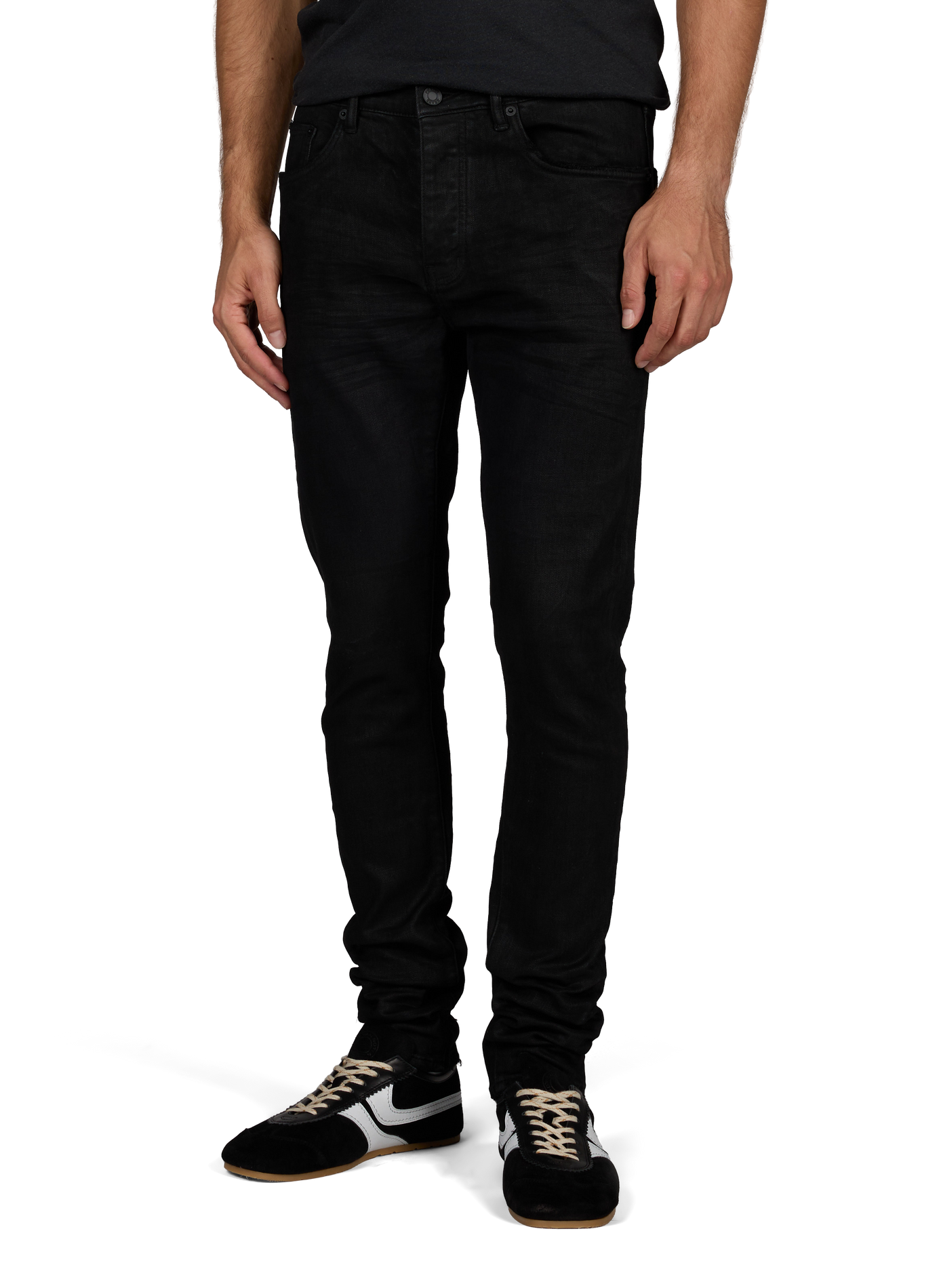 Slim-fit cotton-blend jeans PURPLE BRAND Black