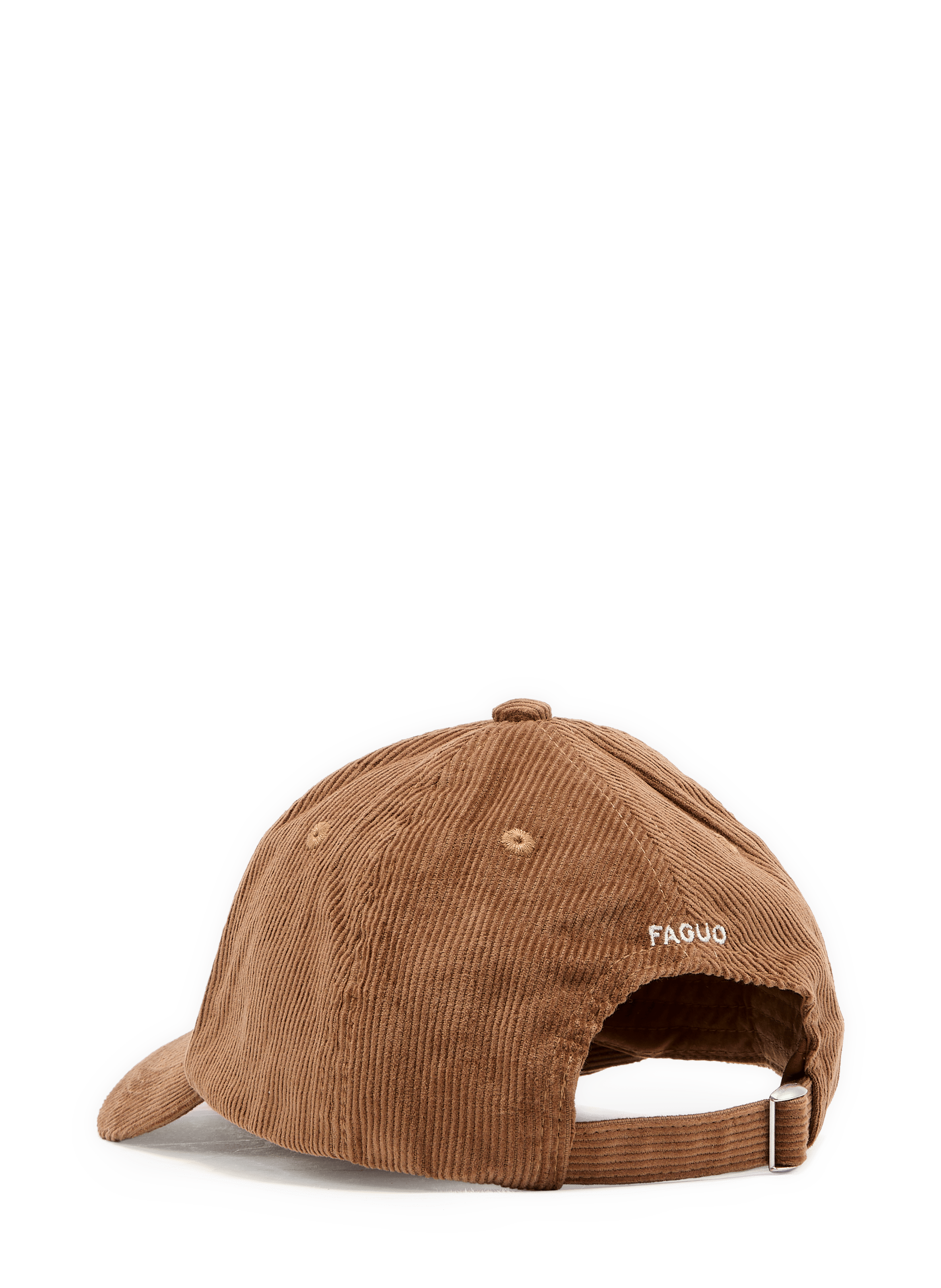 Casquette à logo en velours côtelé de coton FAGUO Marron