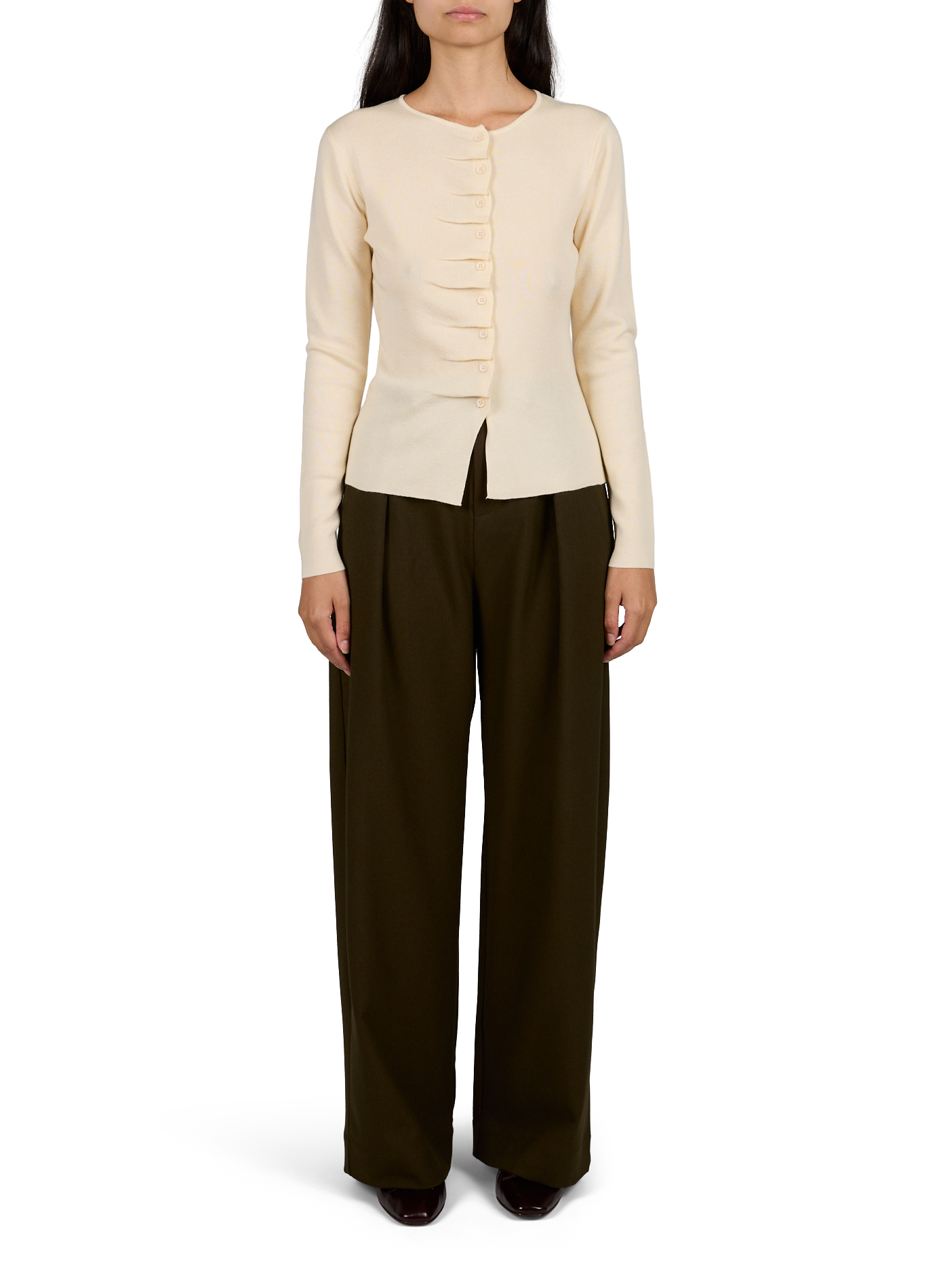 Taillierte Gamira Weste mit Rundhalsausschnitt SUNCOO Beige