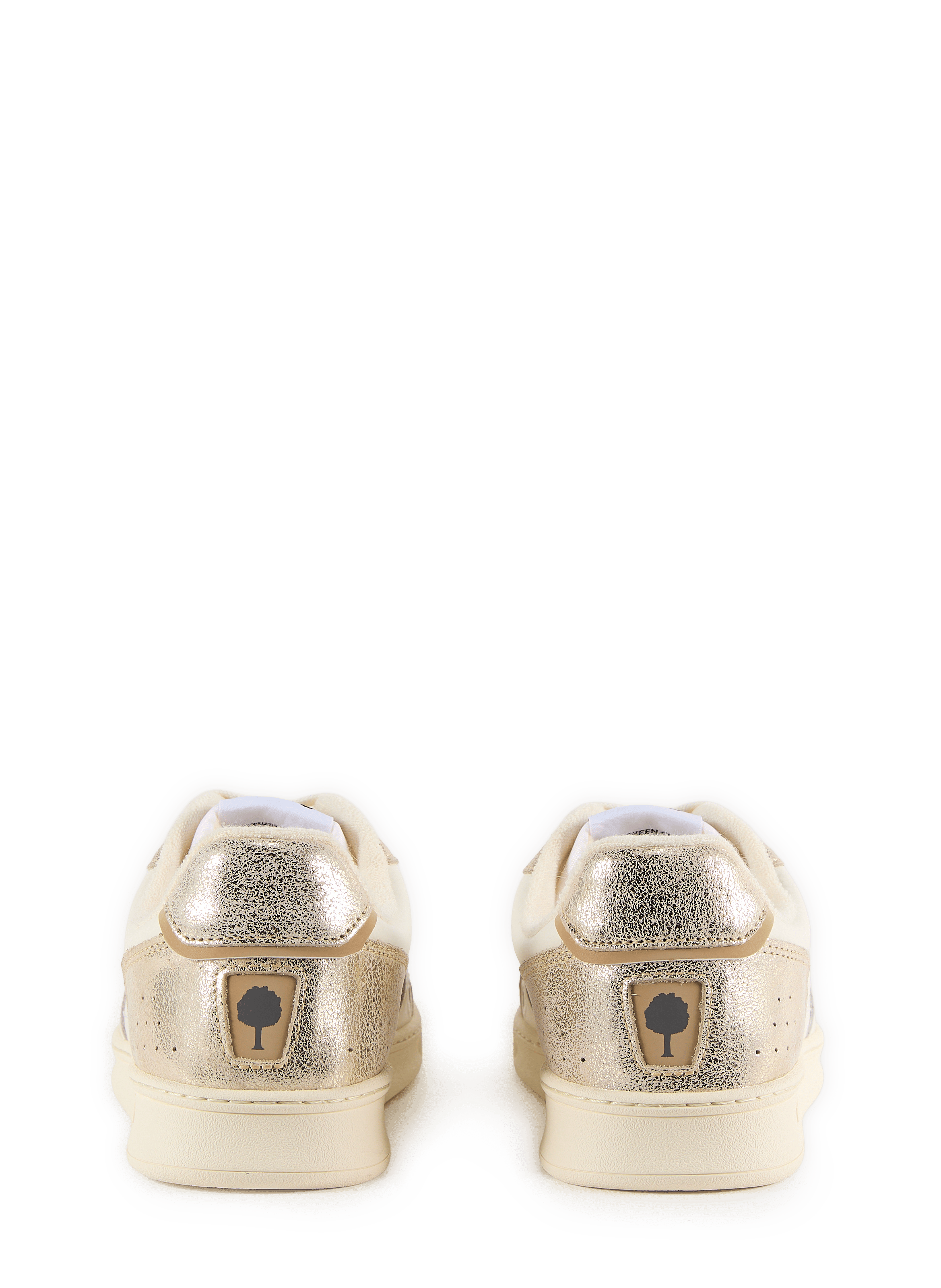 Shiny mixed leather sneakers FAGUO Beige