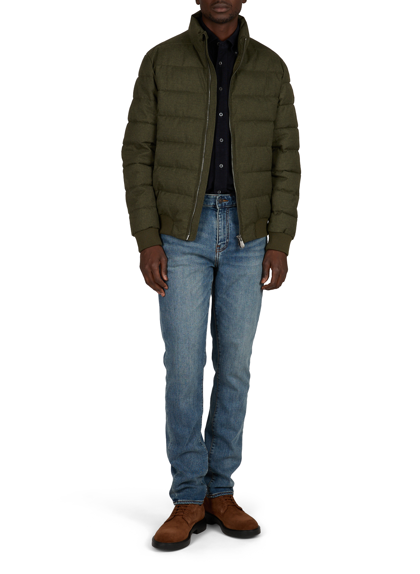 Padded puffer jacket with high collar SAVE THE DUCK Khaki