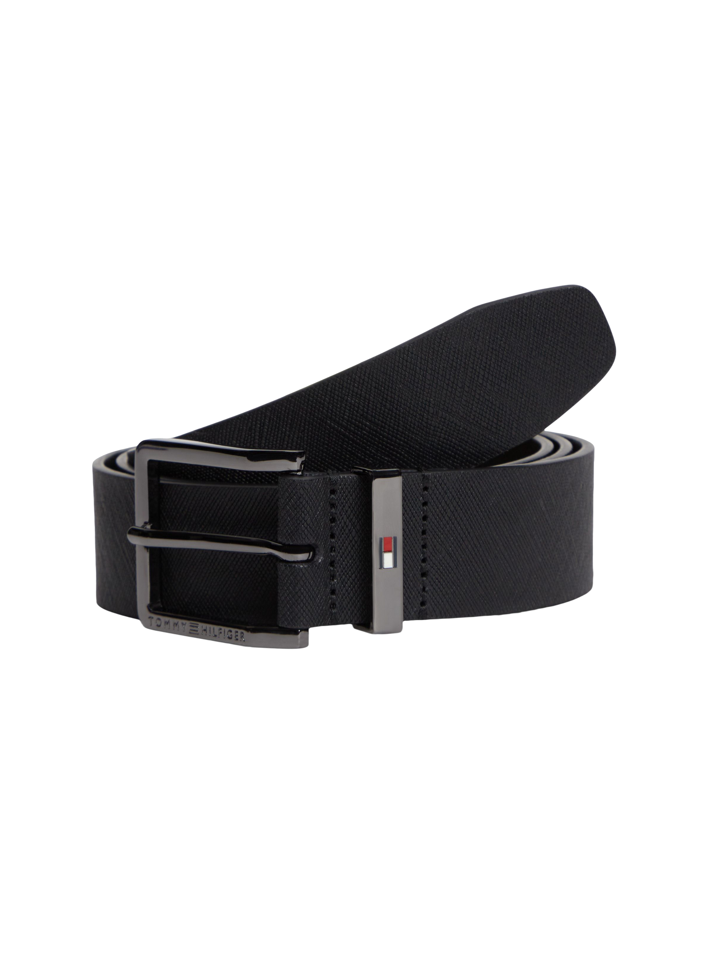 Ceinture texturée en cuir TOMMY HILFIGER Noir