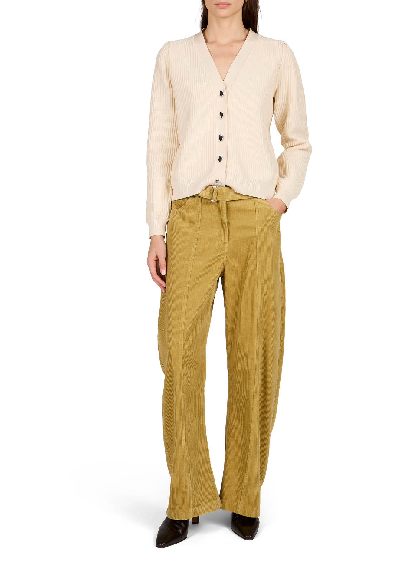 Cotton trousers OBJECT Brown