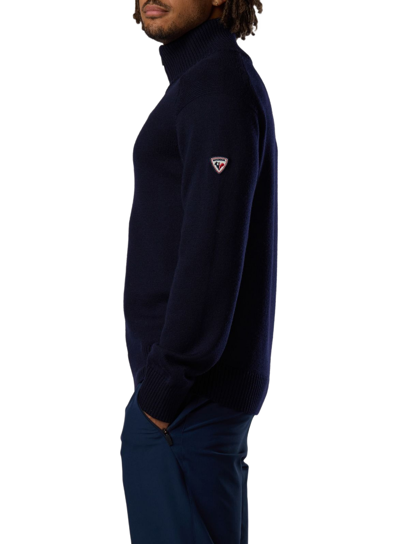 Straight-fit merino wool trucker-collar sweater ROSSIGNOL Blue