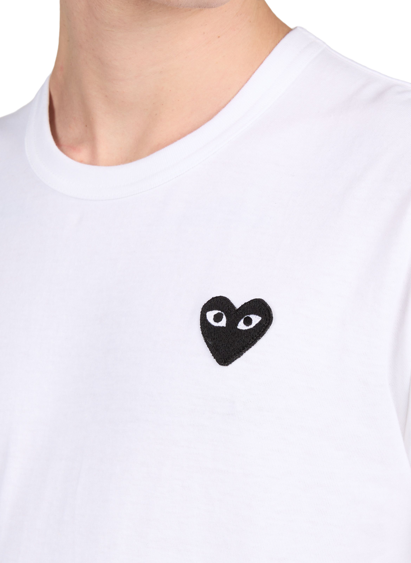 Gerade geschnittenes T-Shirt mit Siebdruck auf der Rückseite COMME DES GARCONS PLAY Weiss