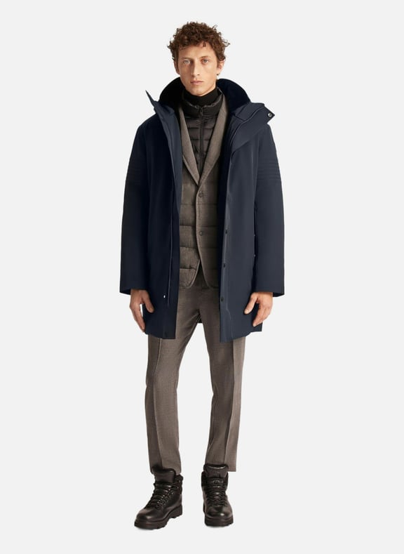 Manteau colin col montant coupe oversize Bleu by FUSALP FUSALP Manteau colin col montant coupe oversize Bleu