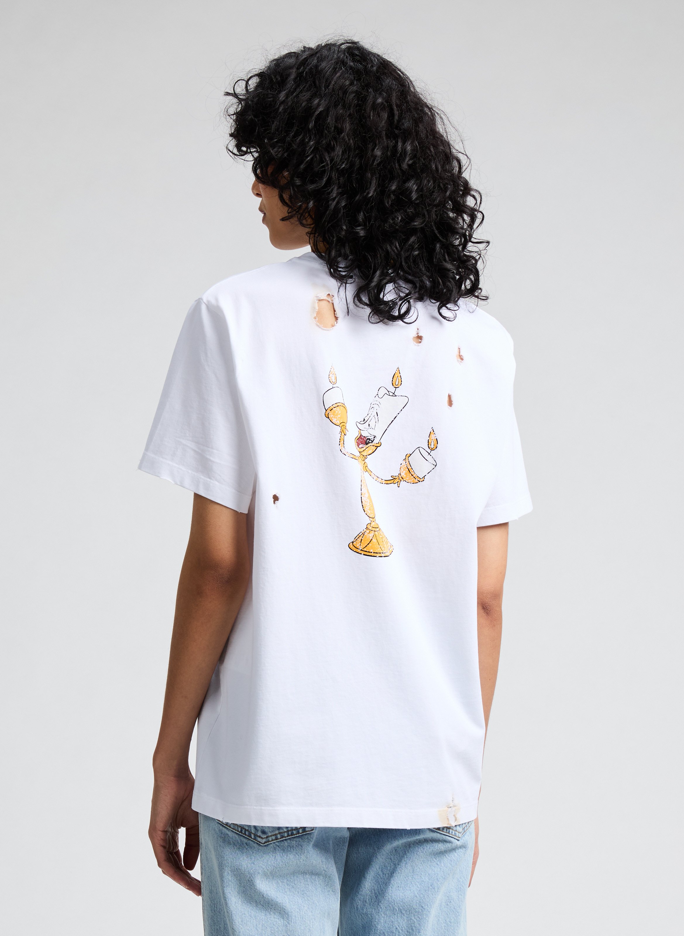 Distressed and printed T-shirt COPERNI White