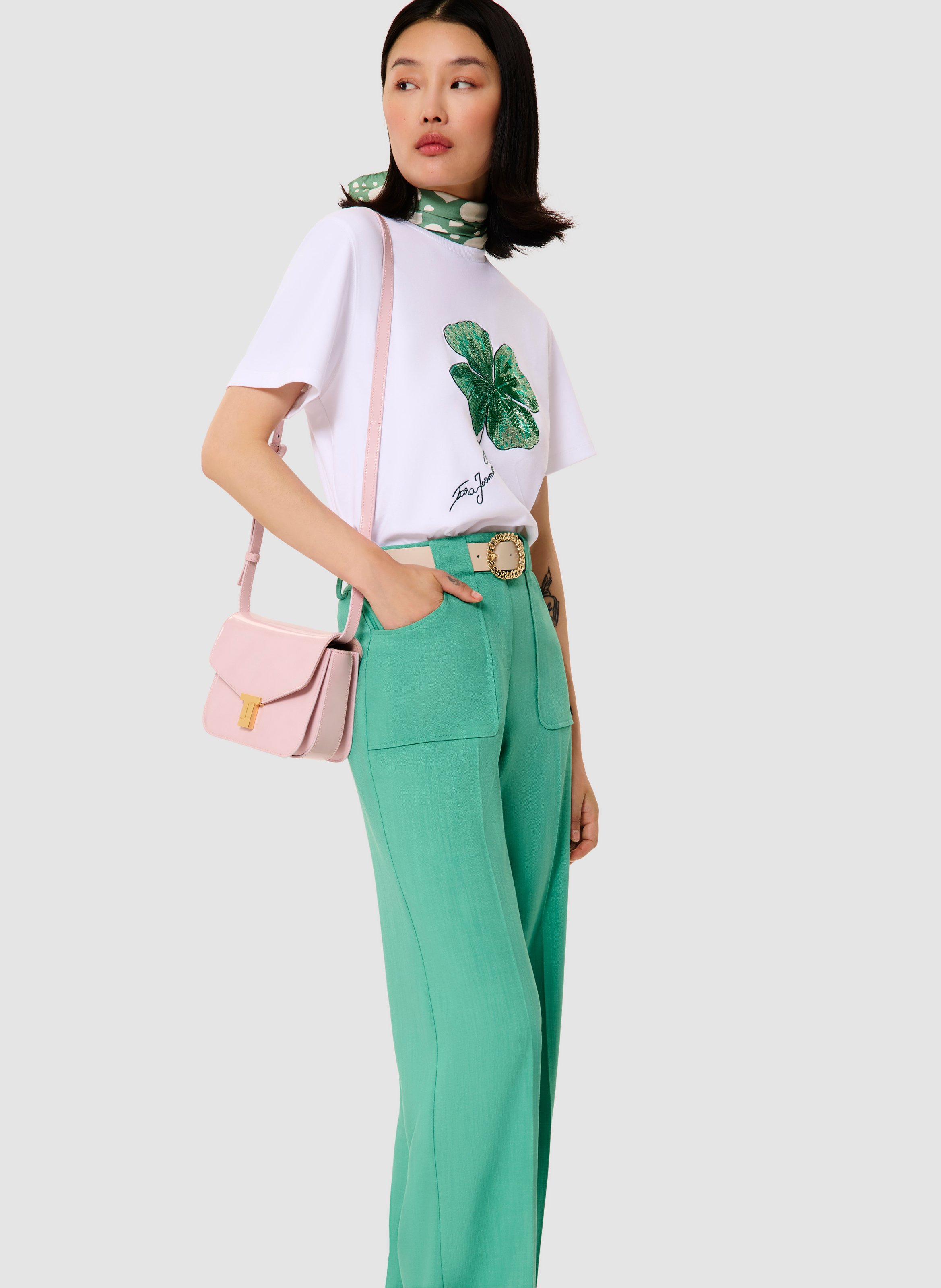 T-shirt tara clover TARA JARMON Blanc