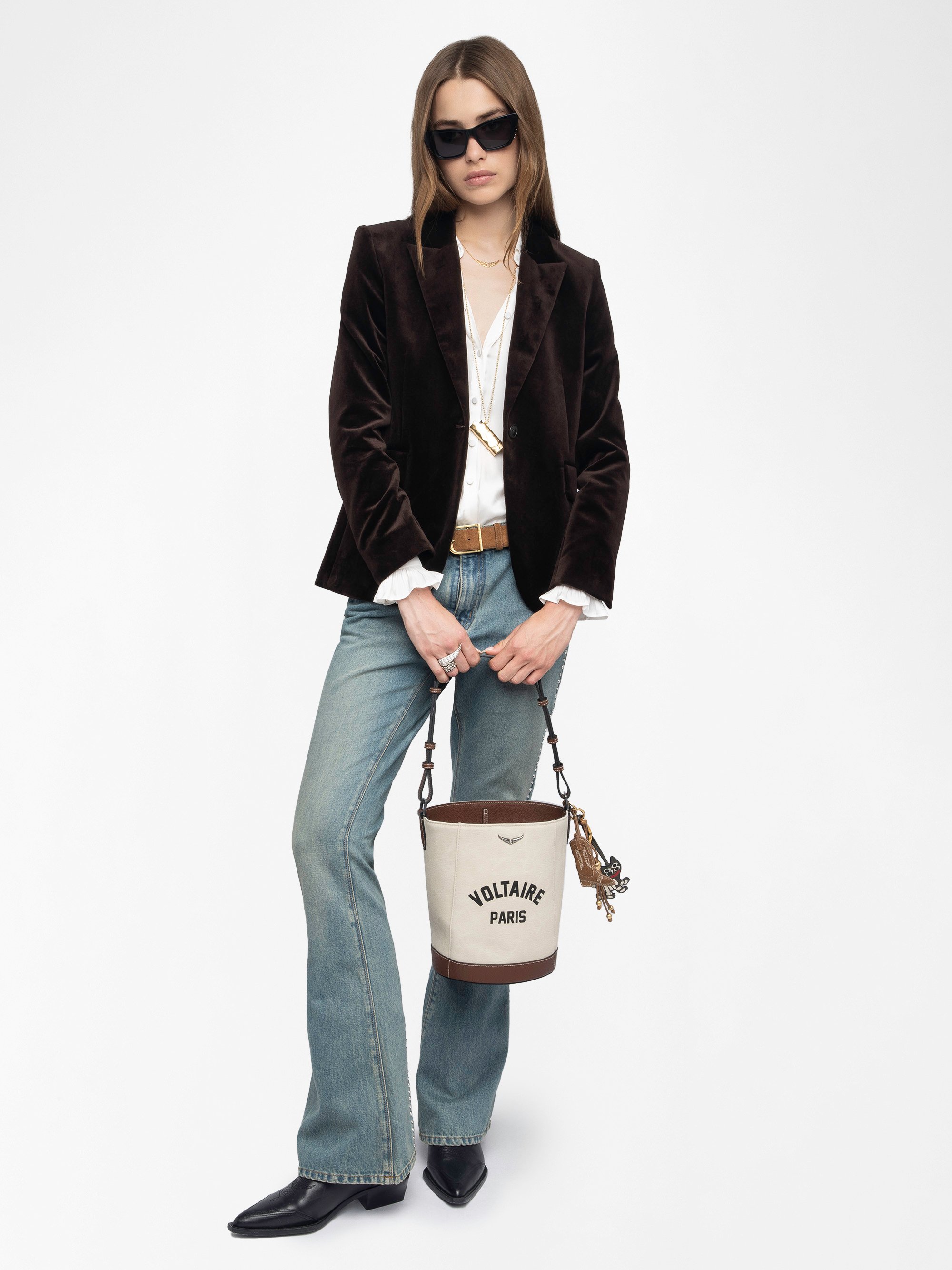 Blazer velours en coton vavy ZADIG&VOLTAIRE Marron