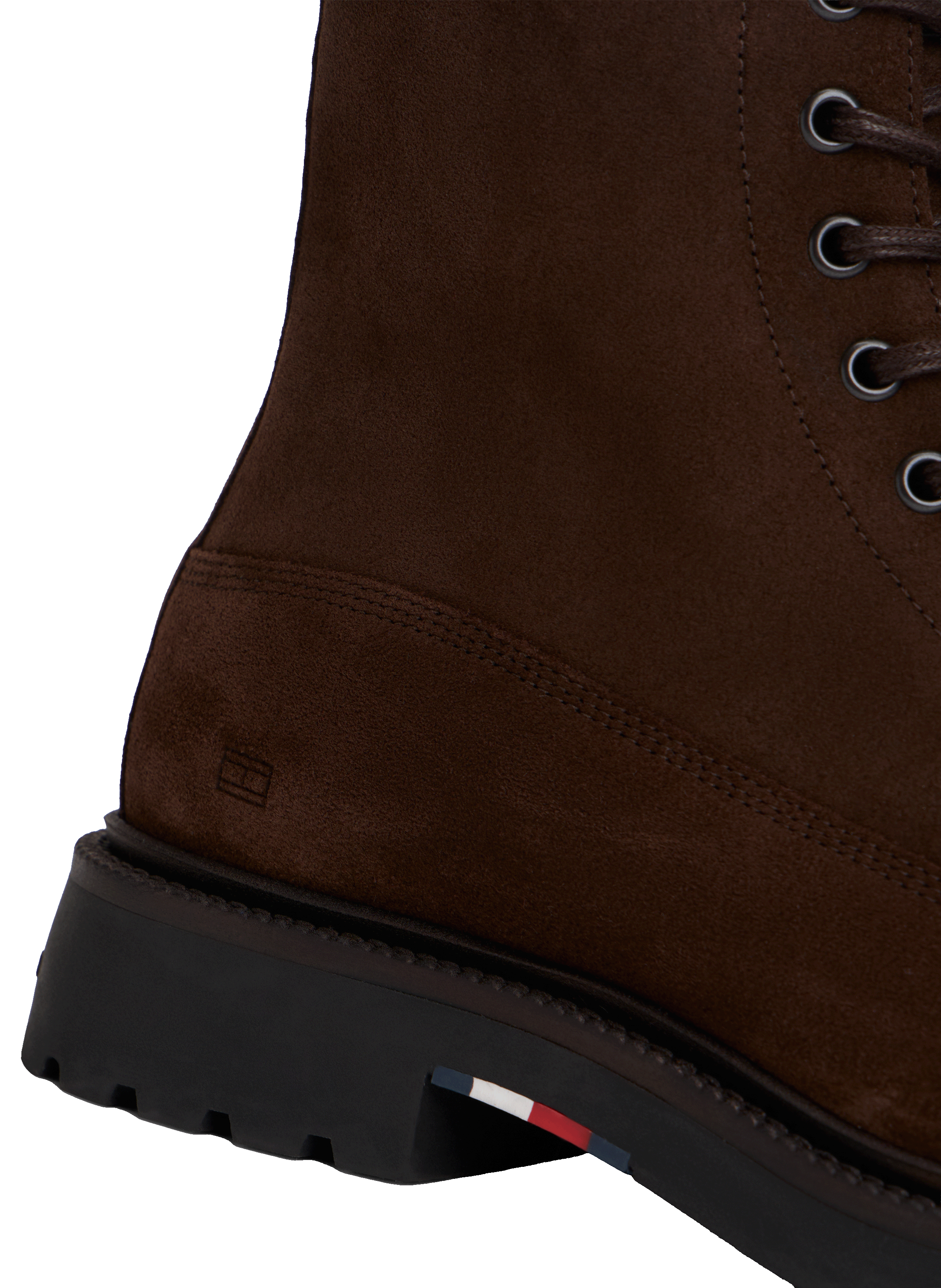 Grooved leather ankle boots TOMMY HILFIGER Brown