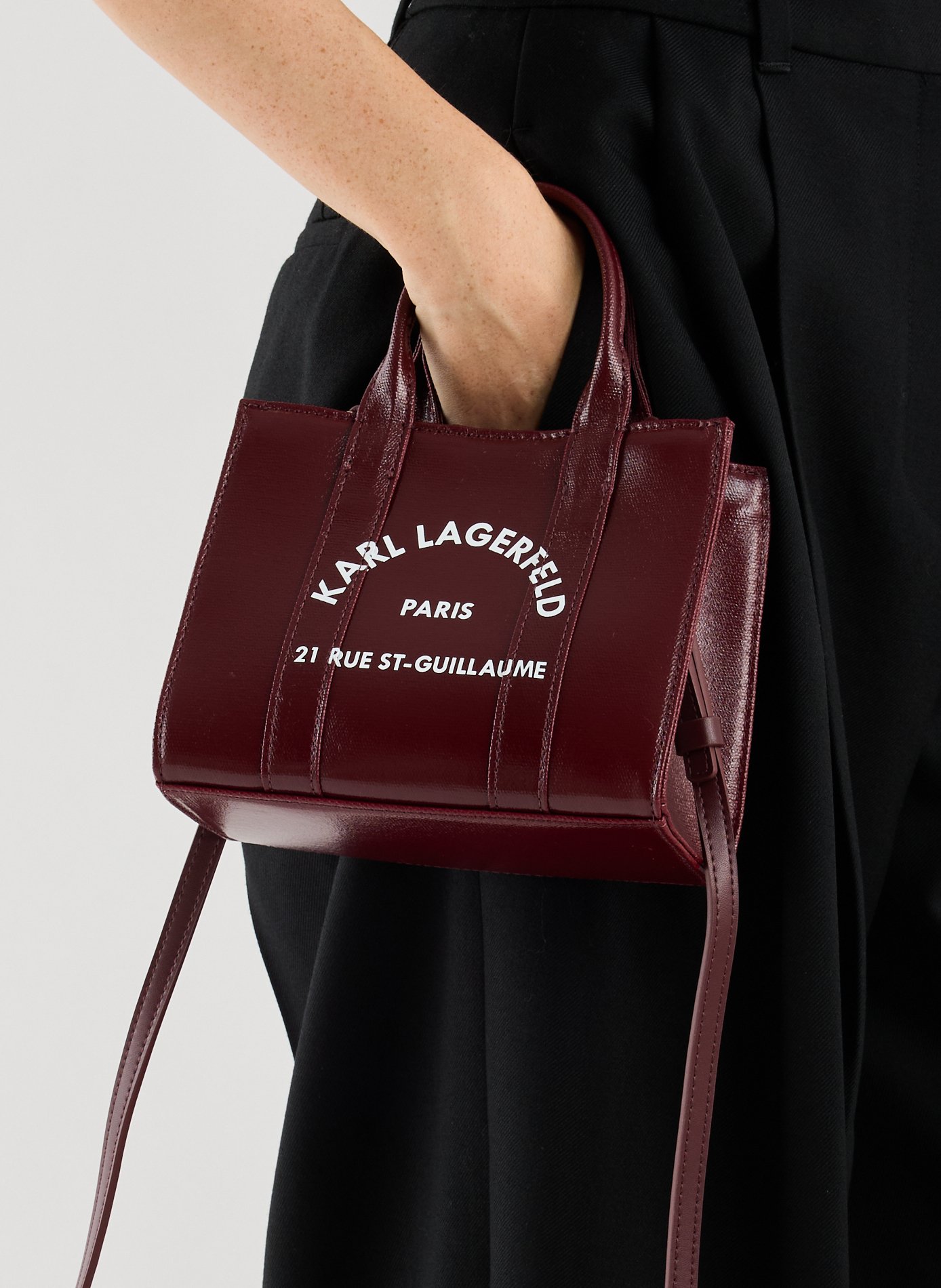 Mini sac à main à logo KARL LAGERFELD Rouge