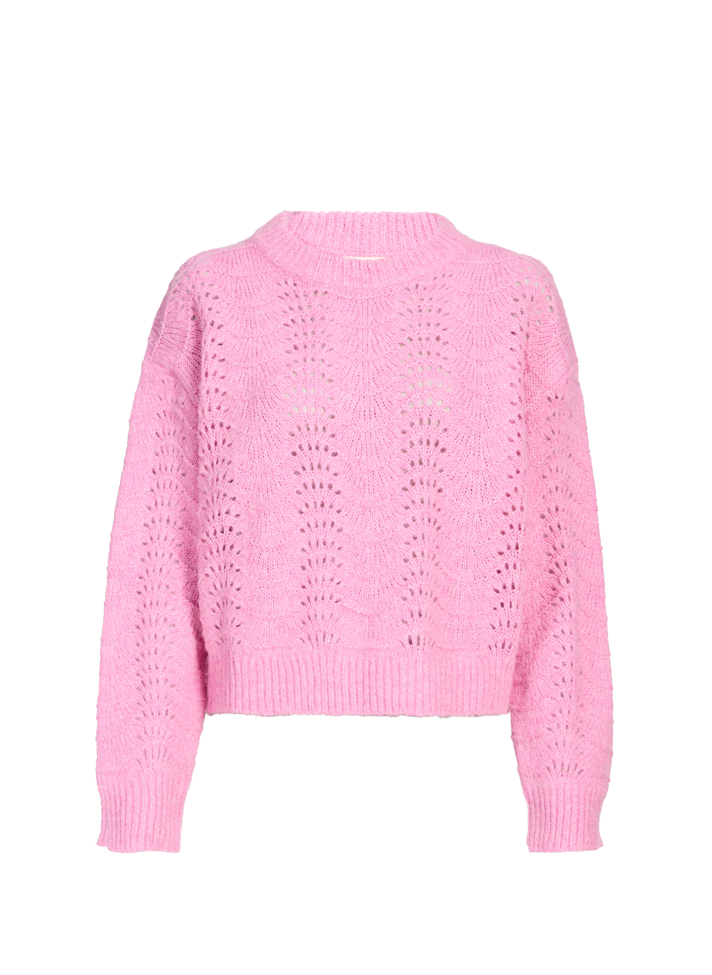 SUNCOO Pull ample en maille ajourée  Rose