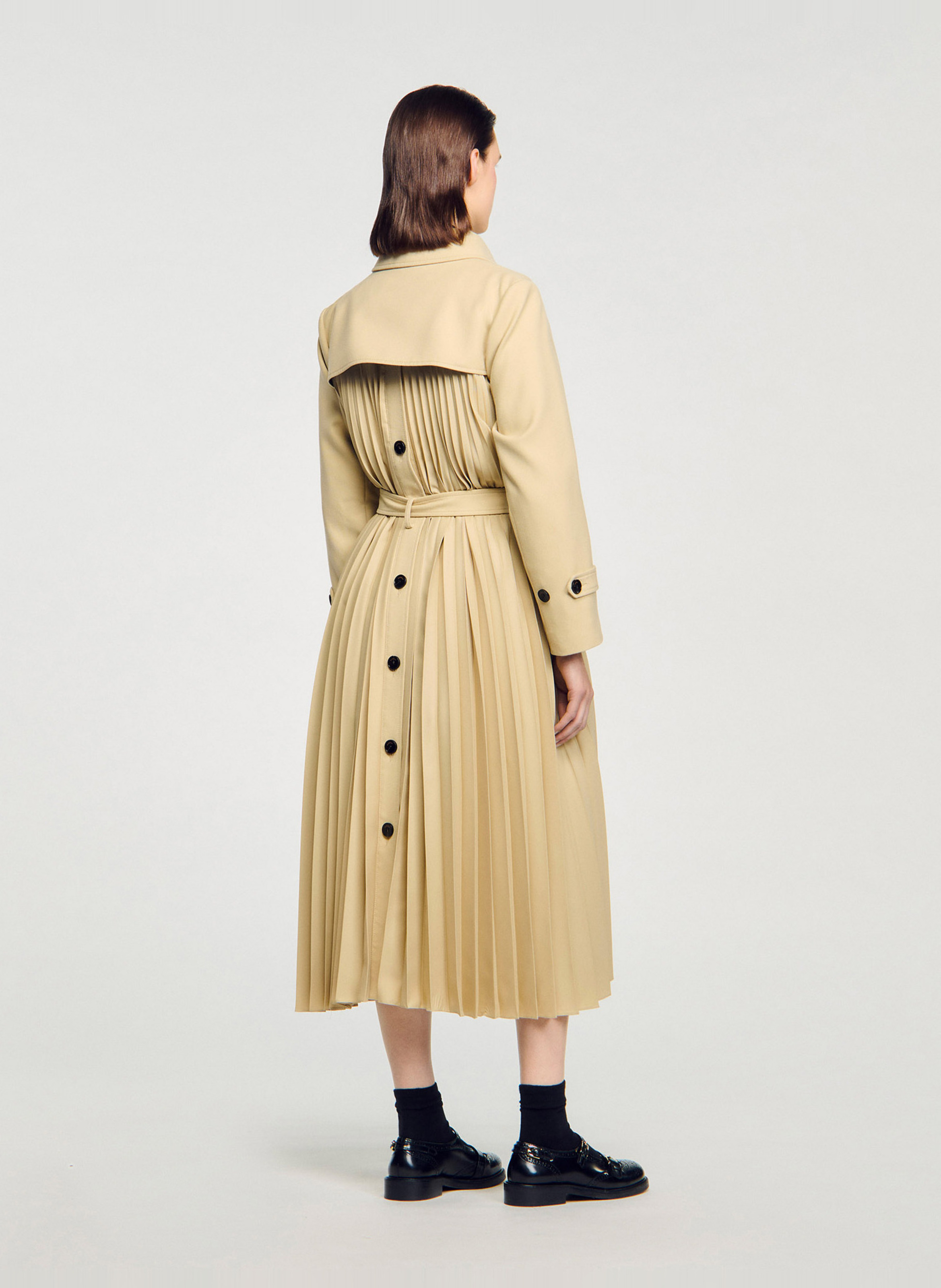 Trench oversize col tailleur SANDRO Beige