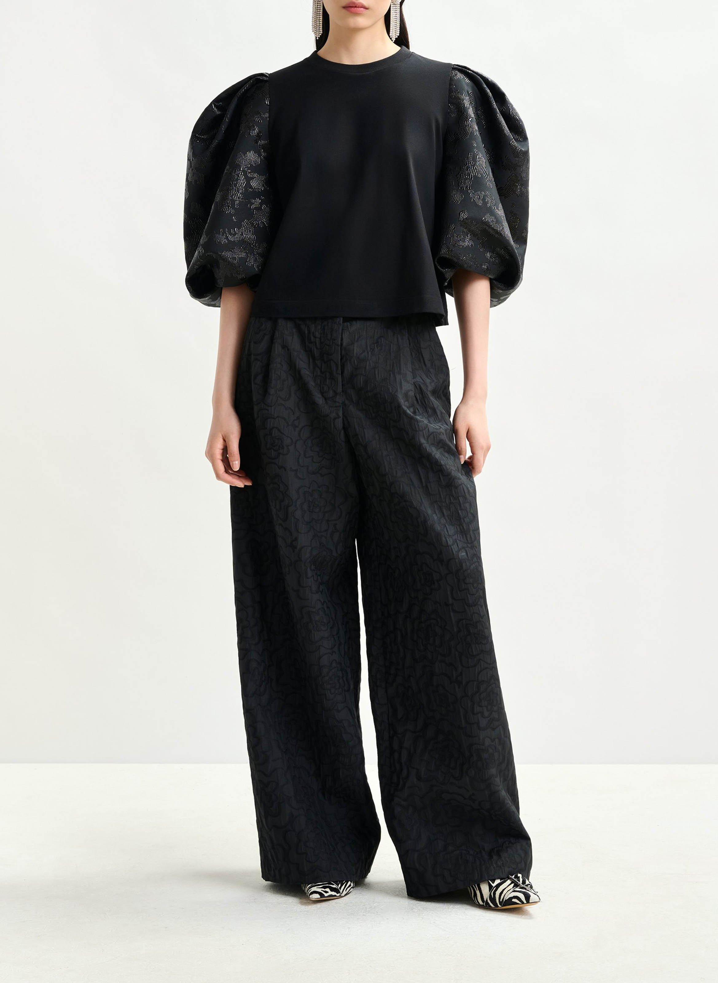 Top droit col rond en coton imortal ESSENTIEL ANTWERP Noir