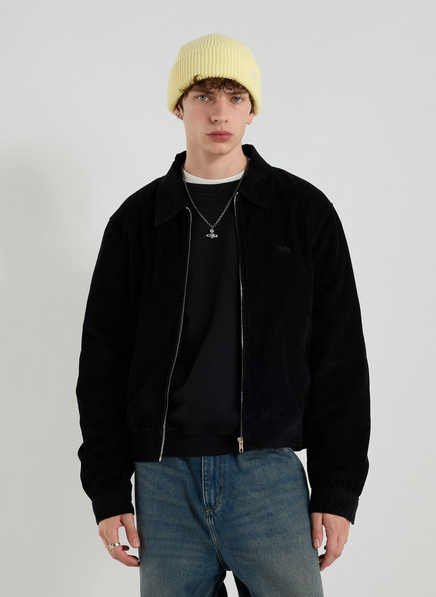 ARTE ANTWERP Jacket with classic cotton collar Black