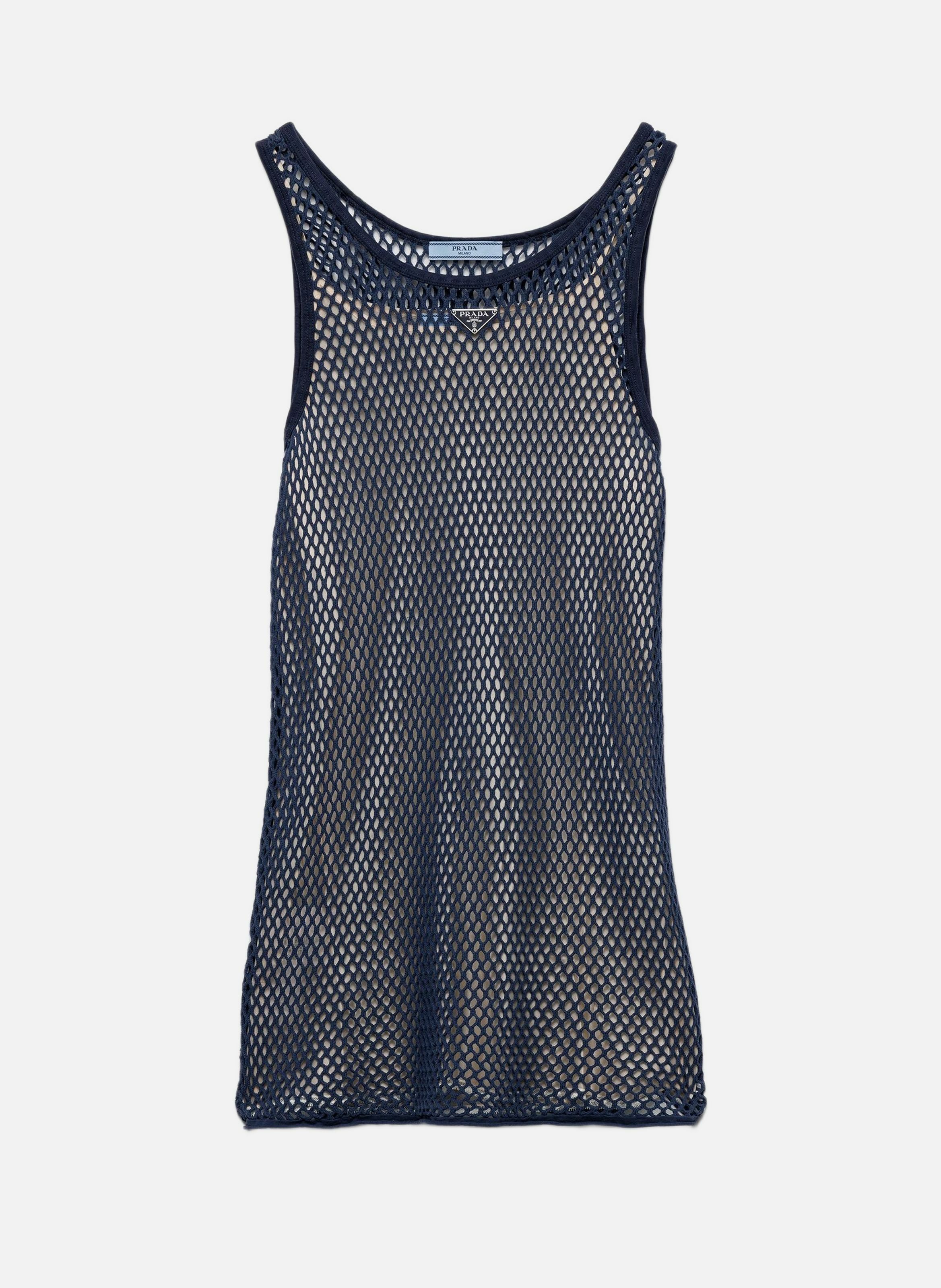 Robe en mesh de coton PRADA Bleu