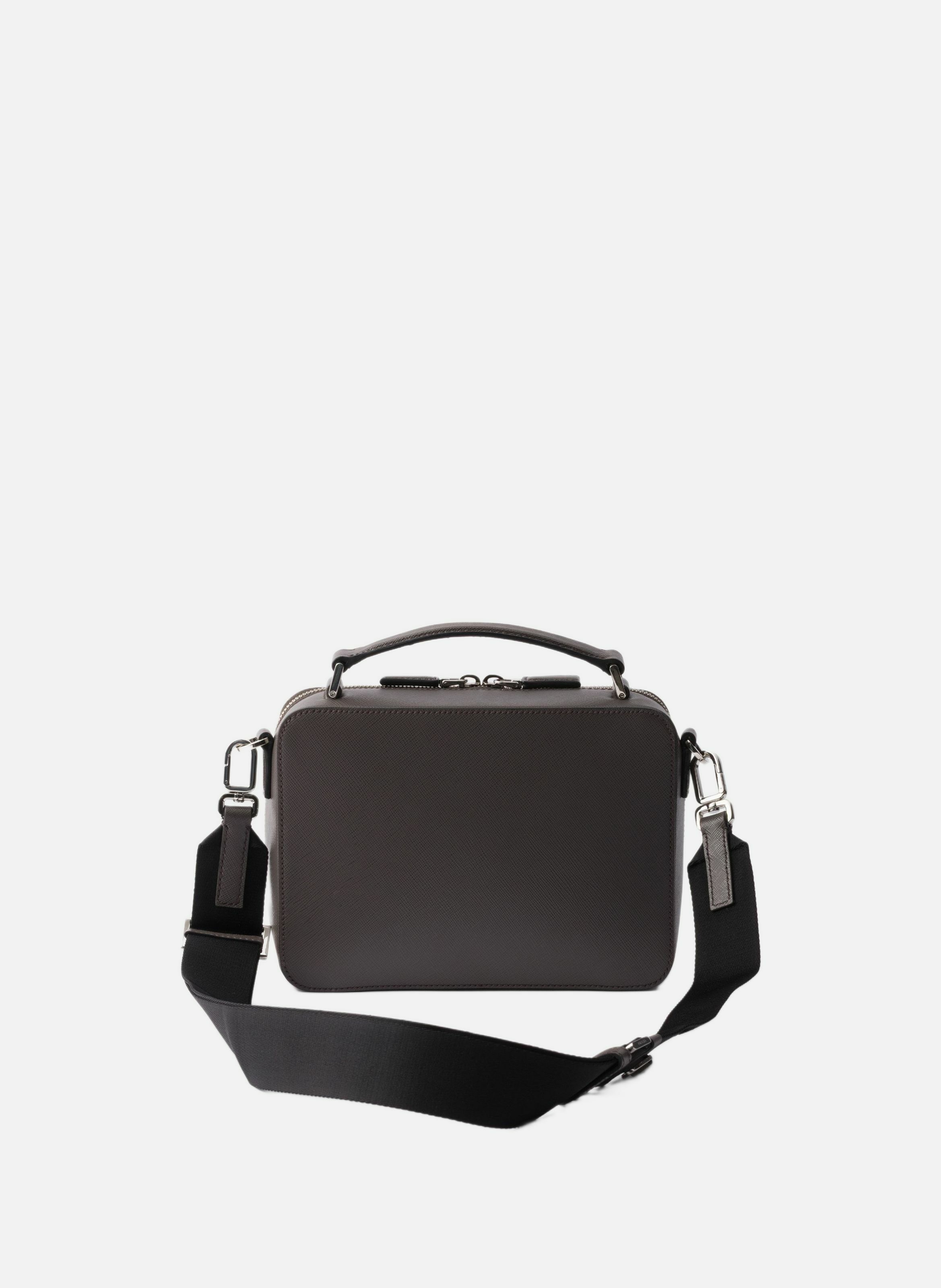 Sac prada brique en cuir saffiano PRADA Gris